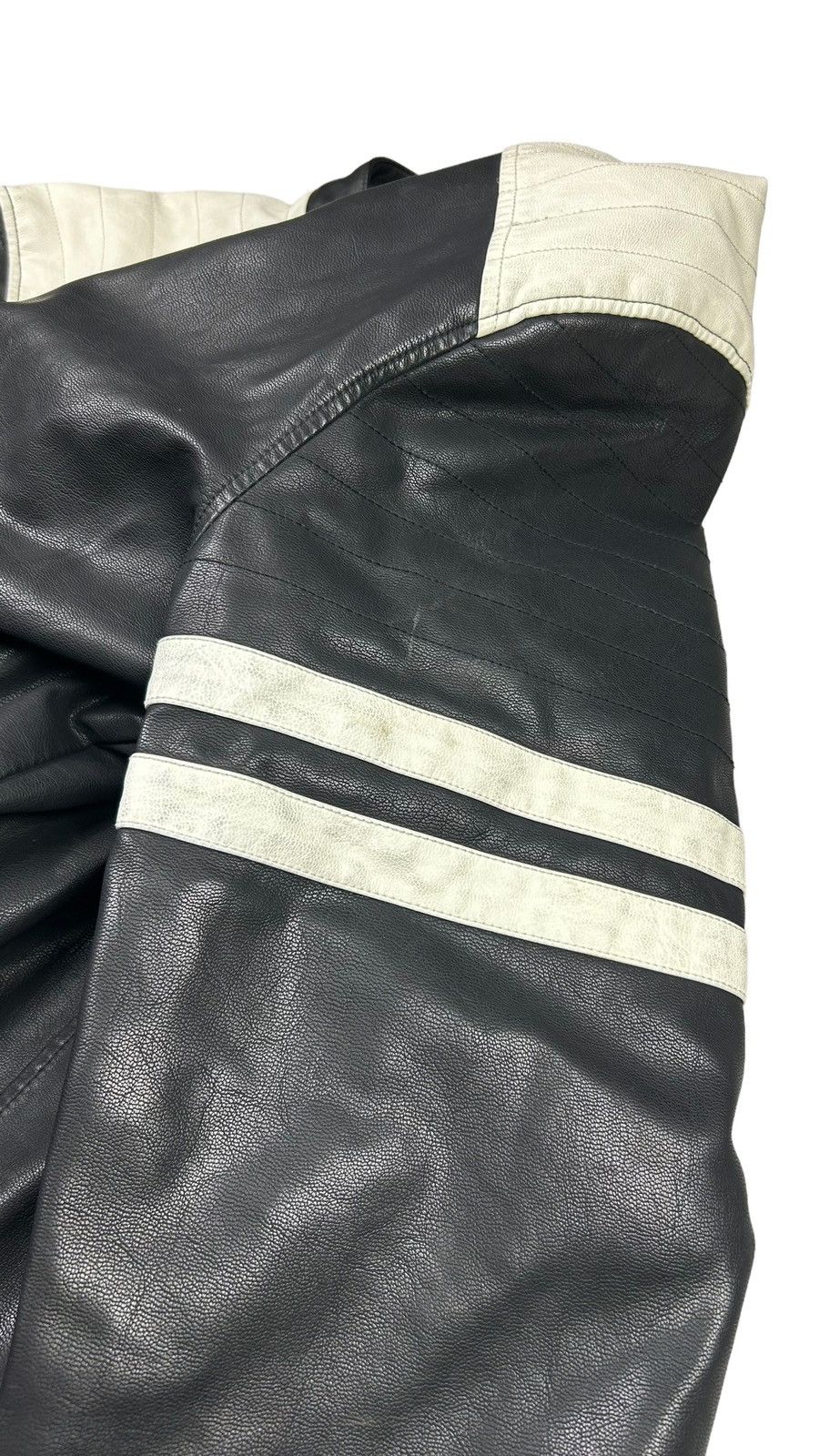 Japanese Brand × Wilsons Leather Early 2000s Archival Wilson’s Leather Striped Moto Jacket Size US XL / EU 56 / 4 - 11 Thumbnail