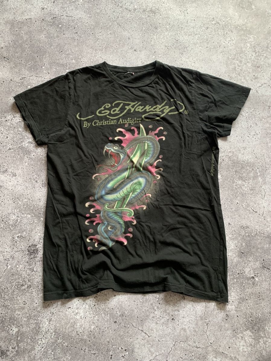 Christian Audigier 🔥ED HARDY BY CHRISTIAN AUDIGIER SNAKE Y2K T-SHIRT Size US M / EU 48-50 / 2 - 2 Thumbnail