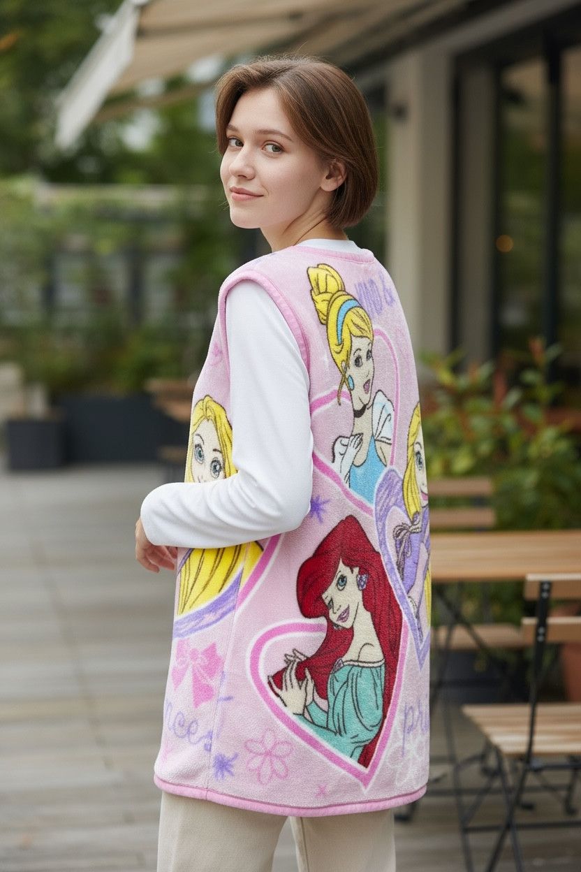 Disney DOPE❤️Vintage Disney PRINCESS Character Fluffy Fleece Vest Size US S / EU 44-46 / 1 - 1 Thumbnail
