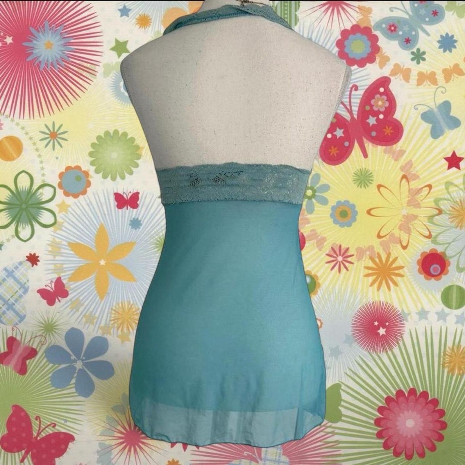 Other blue lace halter top with sheer bottom size small Size S / US 4 / IT 40 - 2 Thumbnail