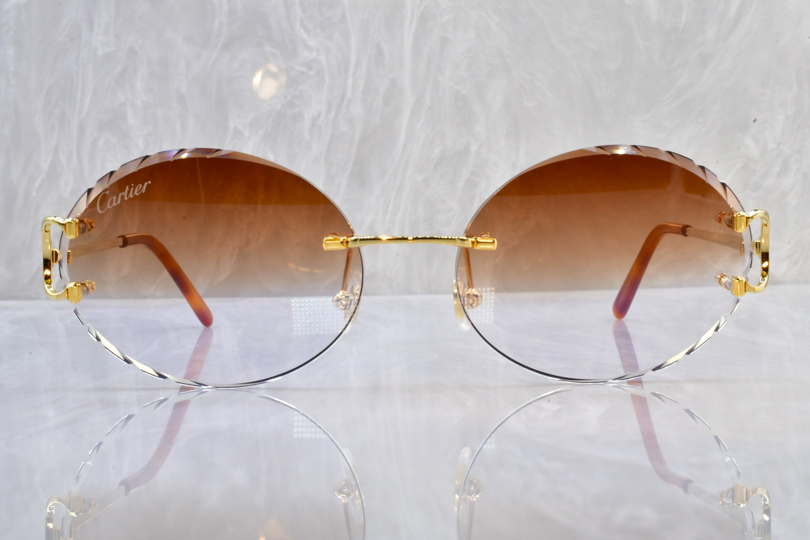 Cartier Cartier Big C Diamond cut Chrome hearts decor glasses Size ONE SIZE - 3 Thumbnail