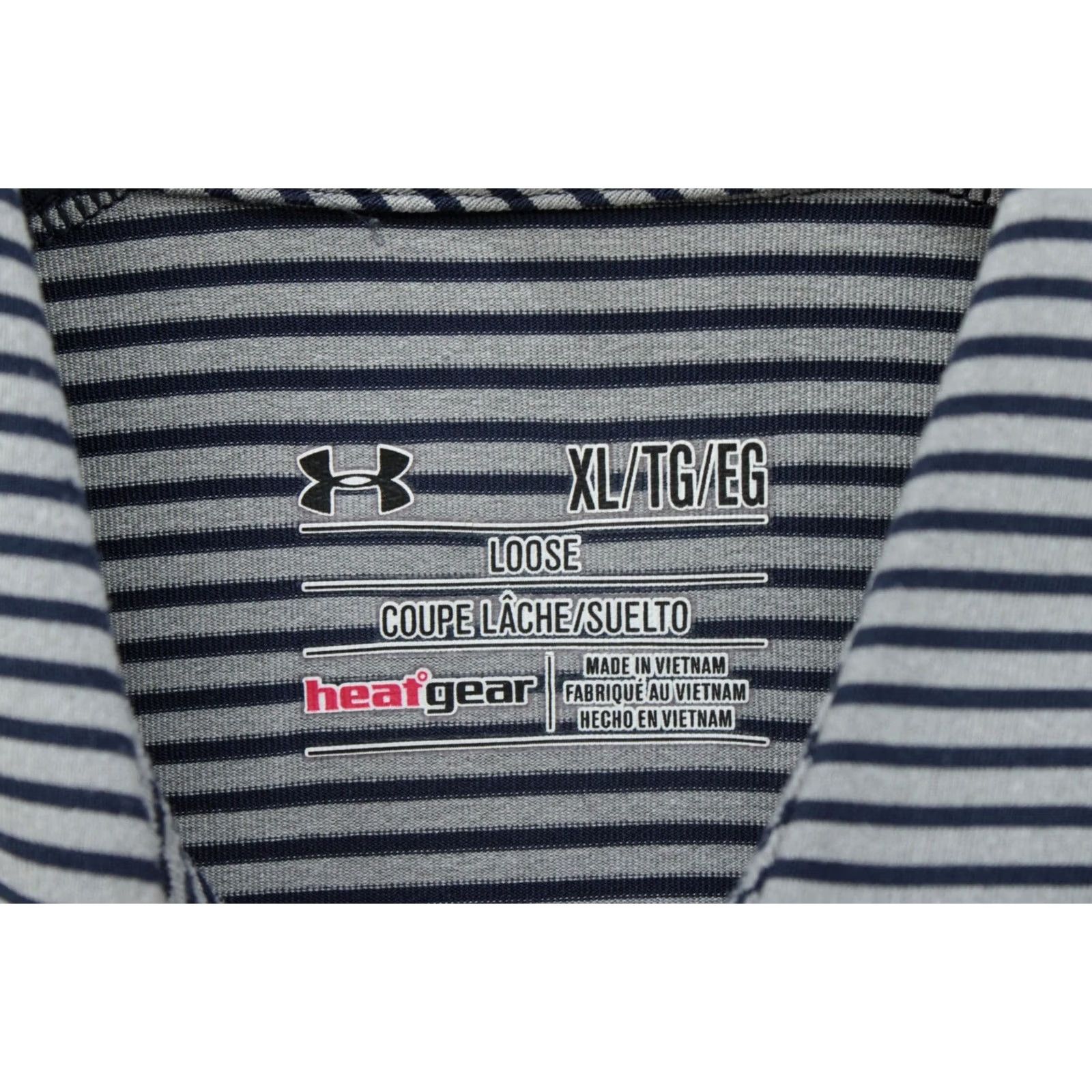 Under Armour Under Armour Polo Shirt Mens XL Golf Heat Gear Blue/Gray Stripes Performance Polo Shirt Mens XL Golf HeatGear Blue/Gray Stripes Size US XL / EU 56 / 4 - 5 Thumbnail