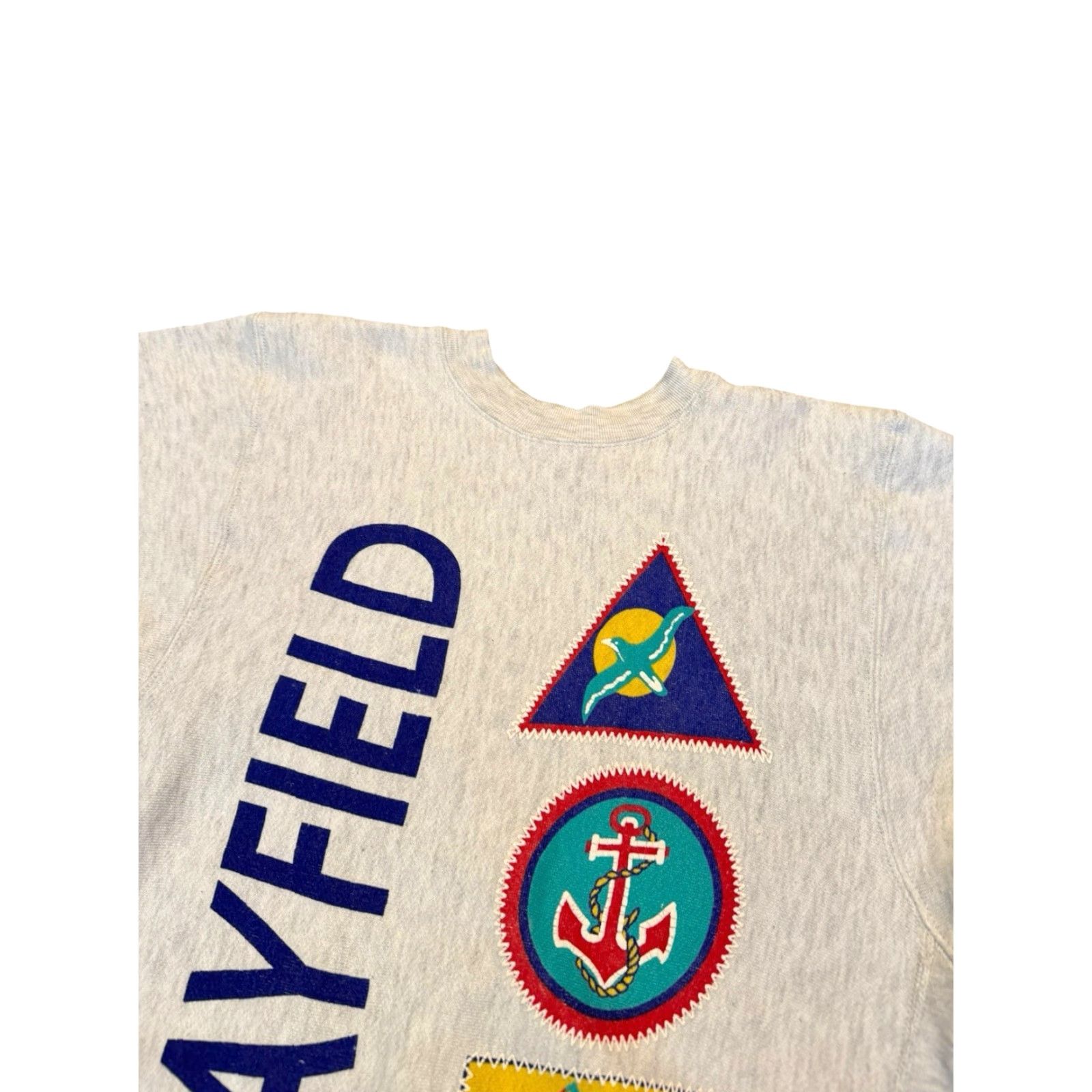Nautica VINTAGE Miller Gold Sweatshirt USA Made Men M Nautical 1989 Bayfield Wisconsin Navy Gray Logo Graphic Print Pullover Crew Neck Long Sleeve Knit Cotton Size US M / EU 48-50 / 2 - 3 Thumbnail