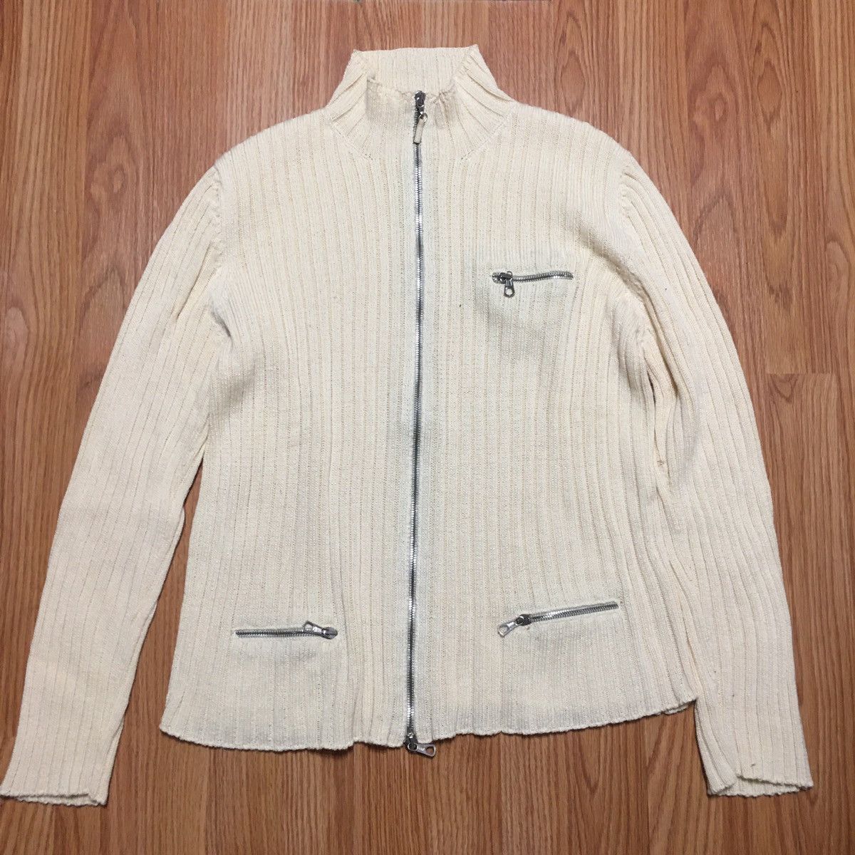 Brunello Cucinelli Brunello Cucinelli Beige Cotton Zip Cardigan US XL, EU L Size XL / US 12-14 / IT 48-50 - 7 Thumbnail
