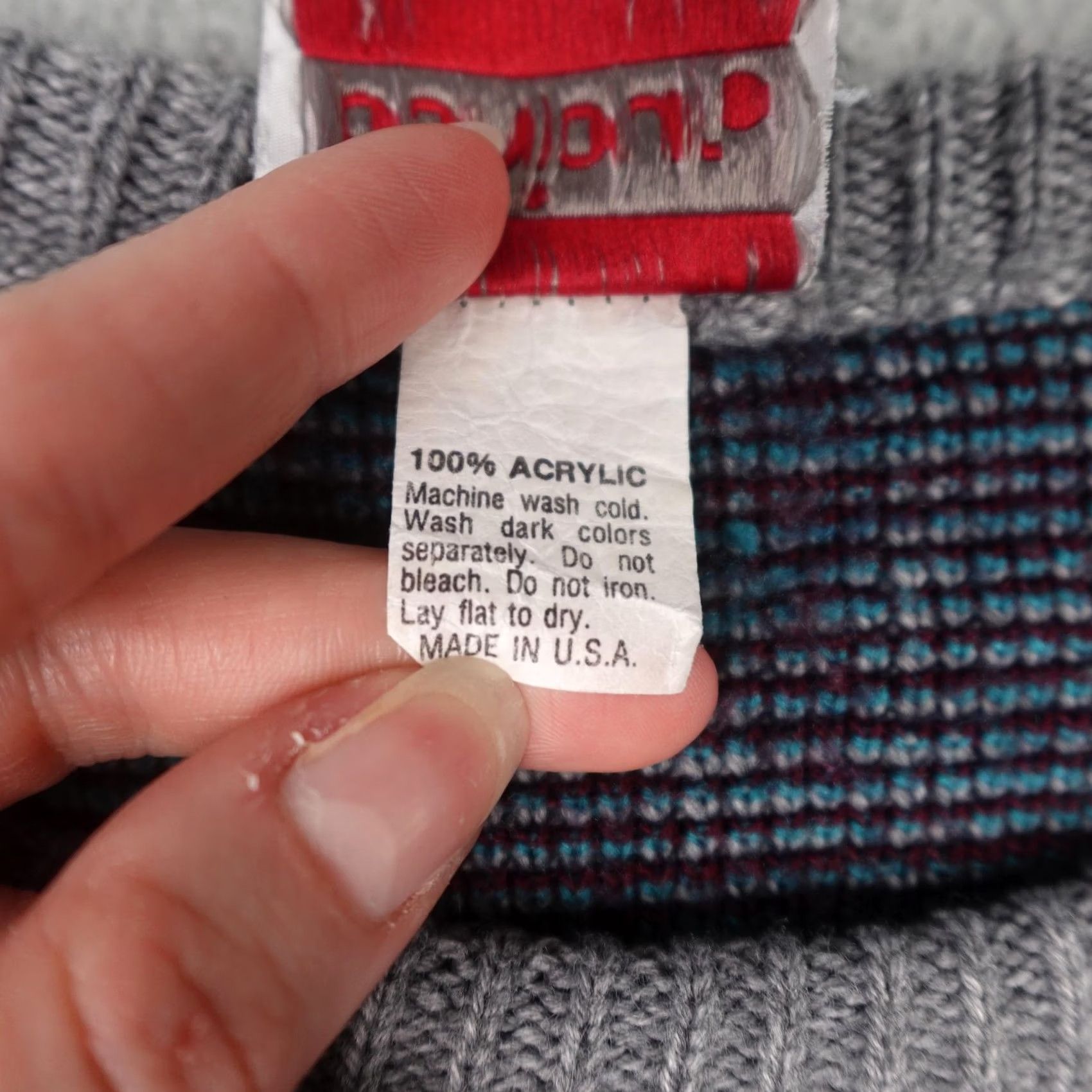Vintage VINTAGE Bonjour Sweater Mens XL Gray Geometric Acrylic Pullover Made USA 90s Size US XL / EU 56 / 4 - 3 Thumbnail