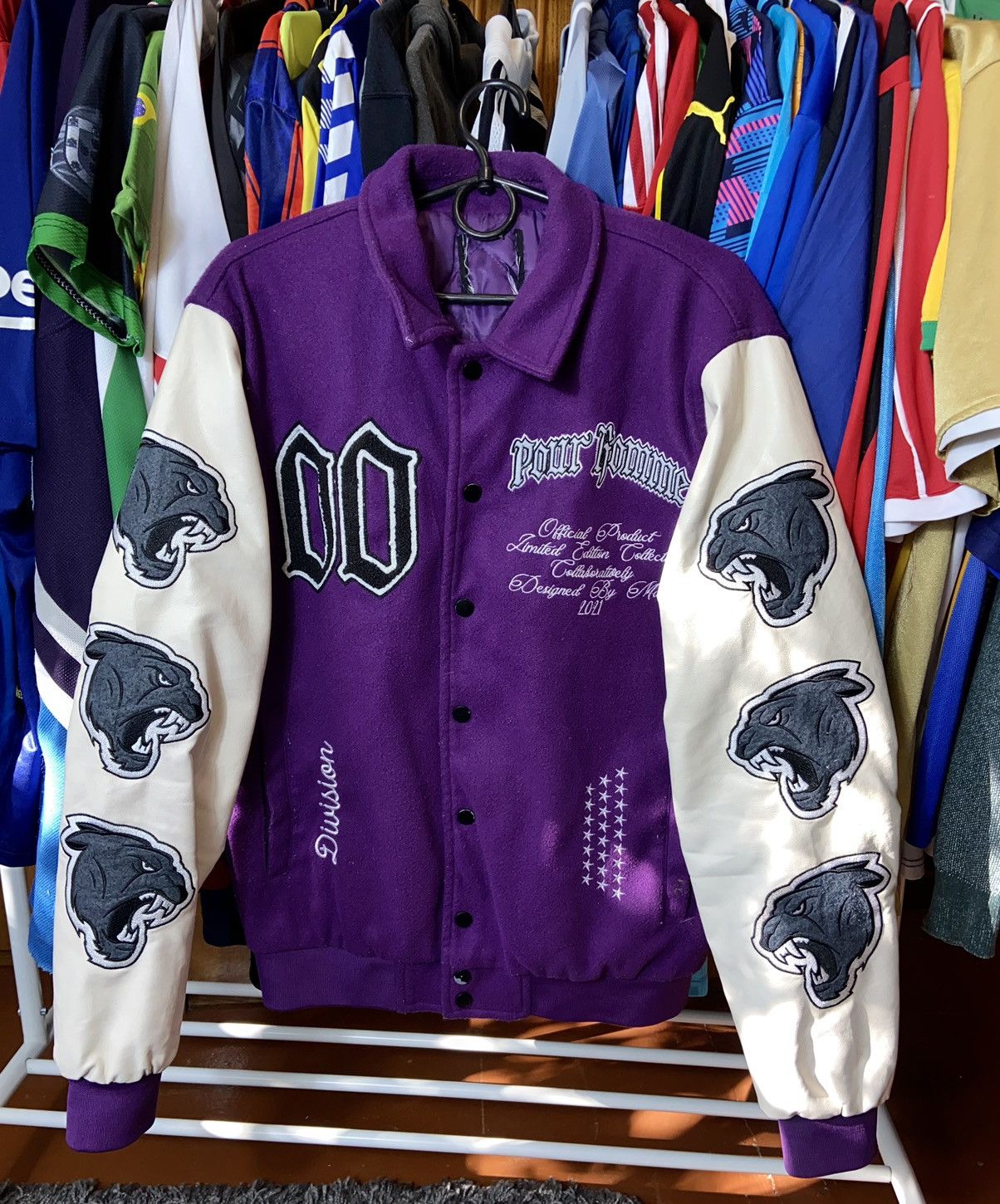 Designer × Vintage POUR HOMME VINTAGE 00s NFL STYLE VARSITY USA BOMBER Size US M / EU 48-50 / 2 - 1 Thumbnail