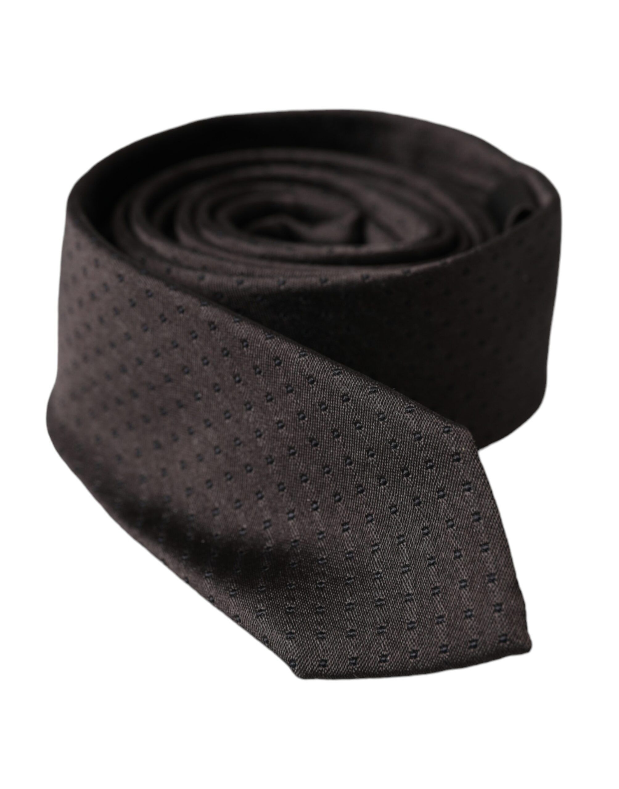 Dolce & Gabbana Black Patterned Silk Adjustable Men Men's Tie Size ONE SIZE - 1 Thumbnail