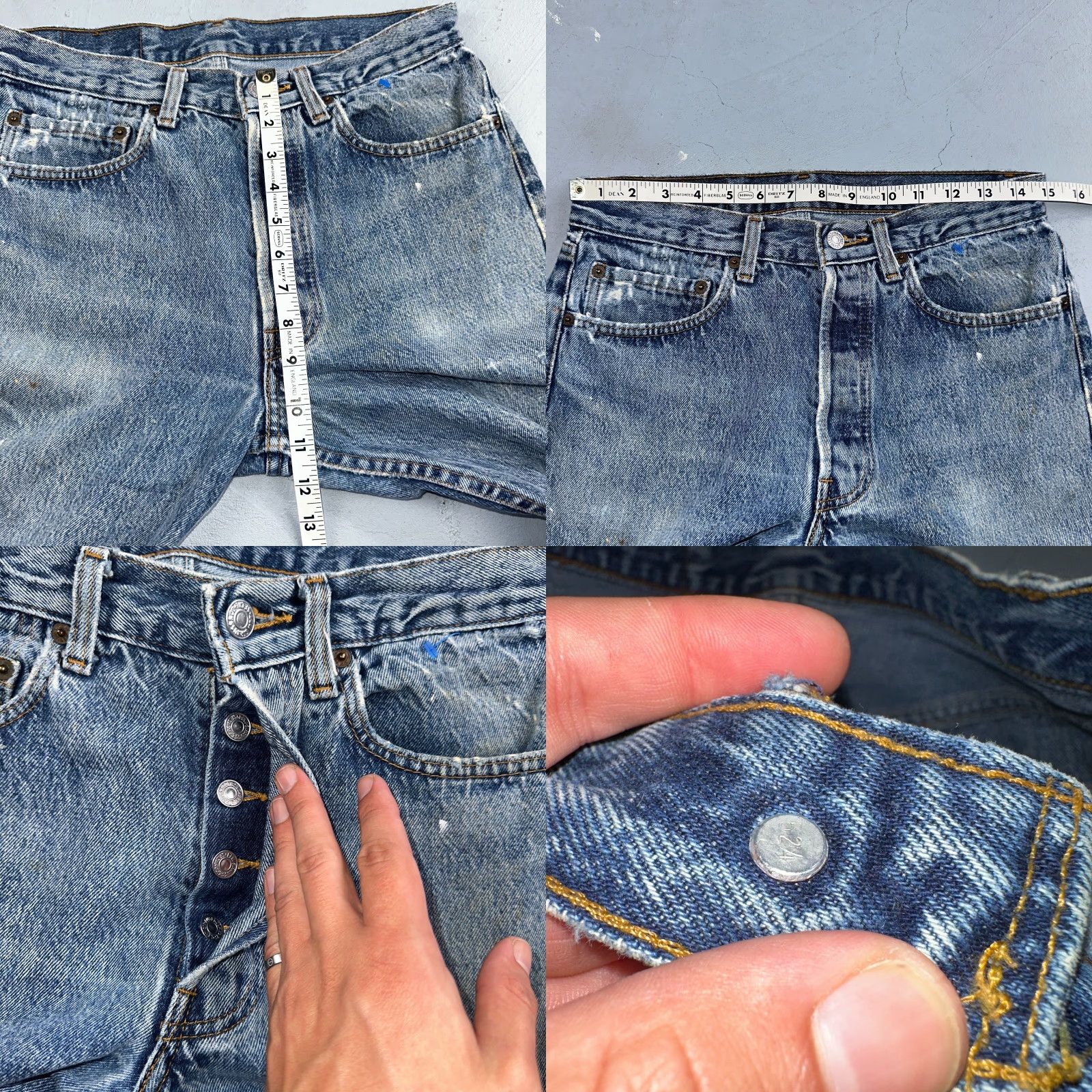 Levi's VINTAGE Levi's 501 Jeans Men's Regular Fit Straight Leg 80s Light Wash Blue 31x34 Size US 31 - 8 Thumbnail