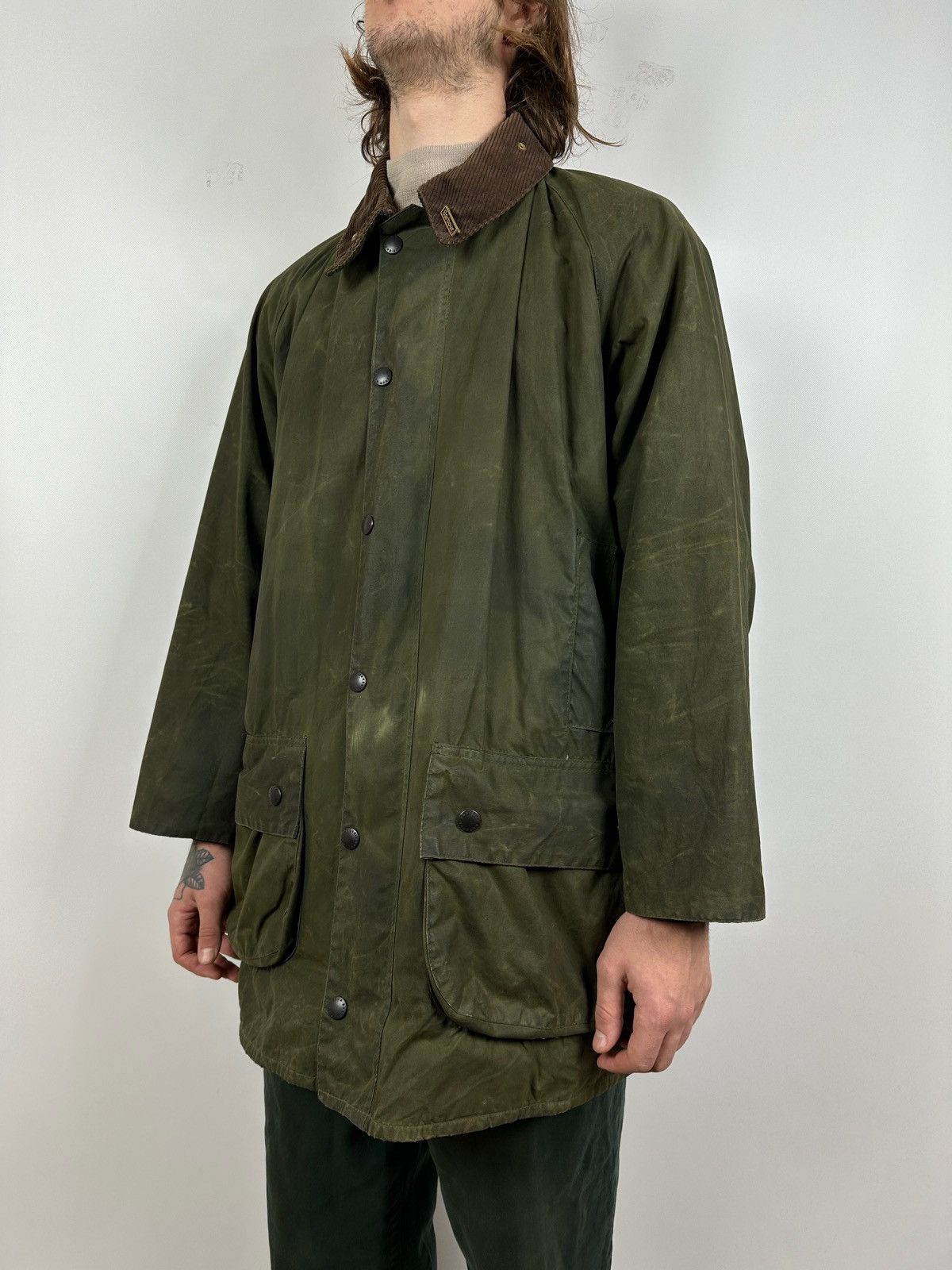 Barbour Vintage Waxed Vintage Barbour Gamefair Waxed Coat Jacket Made in England Grailed