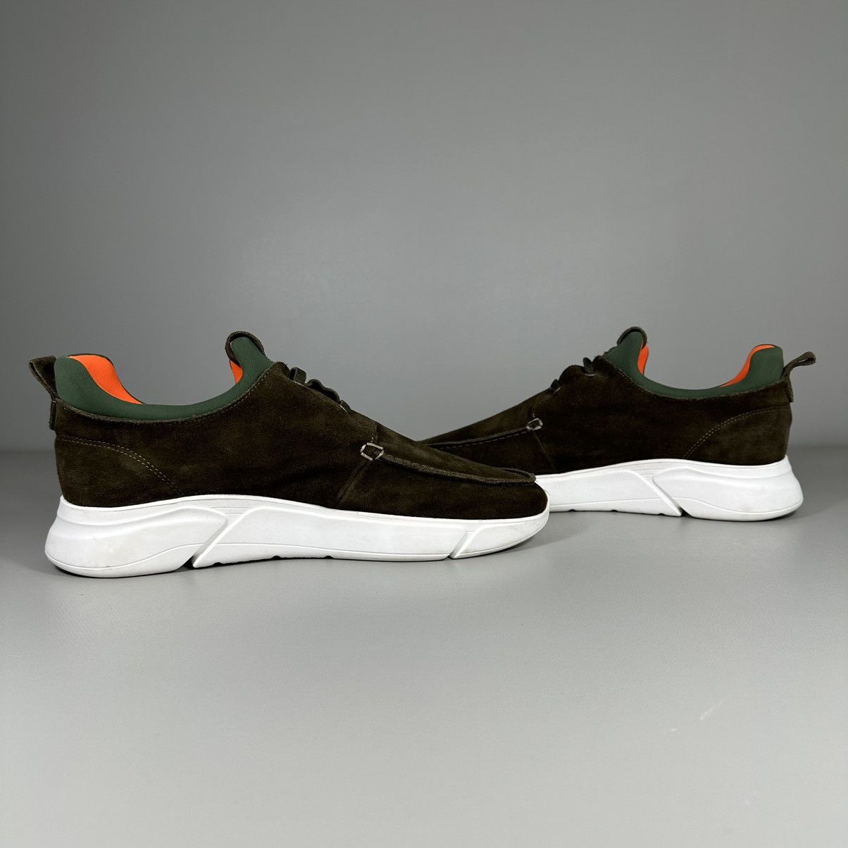 Other Reinhard Frans SOHO Olive Green Suede Low Top Sneakers Size US 11 / EU 44 - 6 Thumbnail