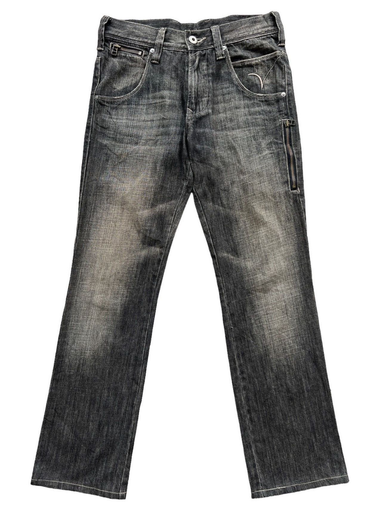 Japanese Brand Japanese Brand Straight Cut Buckle Back Denim Jeans 29x29.5 Size US 29 - 2 Thumbnail
