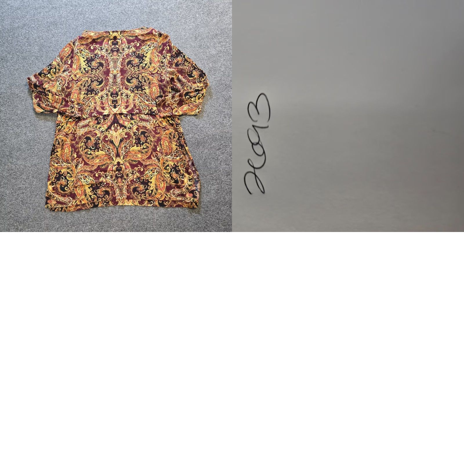 J. Jill J Jill Top Women L Brown Yellow Paisley Tunic Long Sleeve Career Casual Shirt Size L / US 10 / IT 46 - 8 Thumbnail