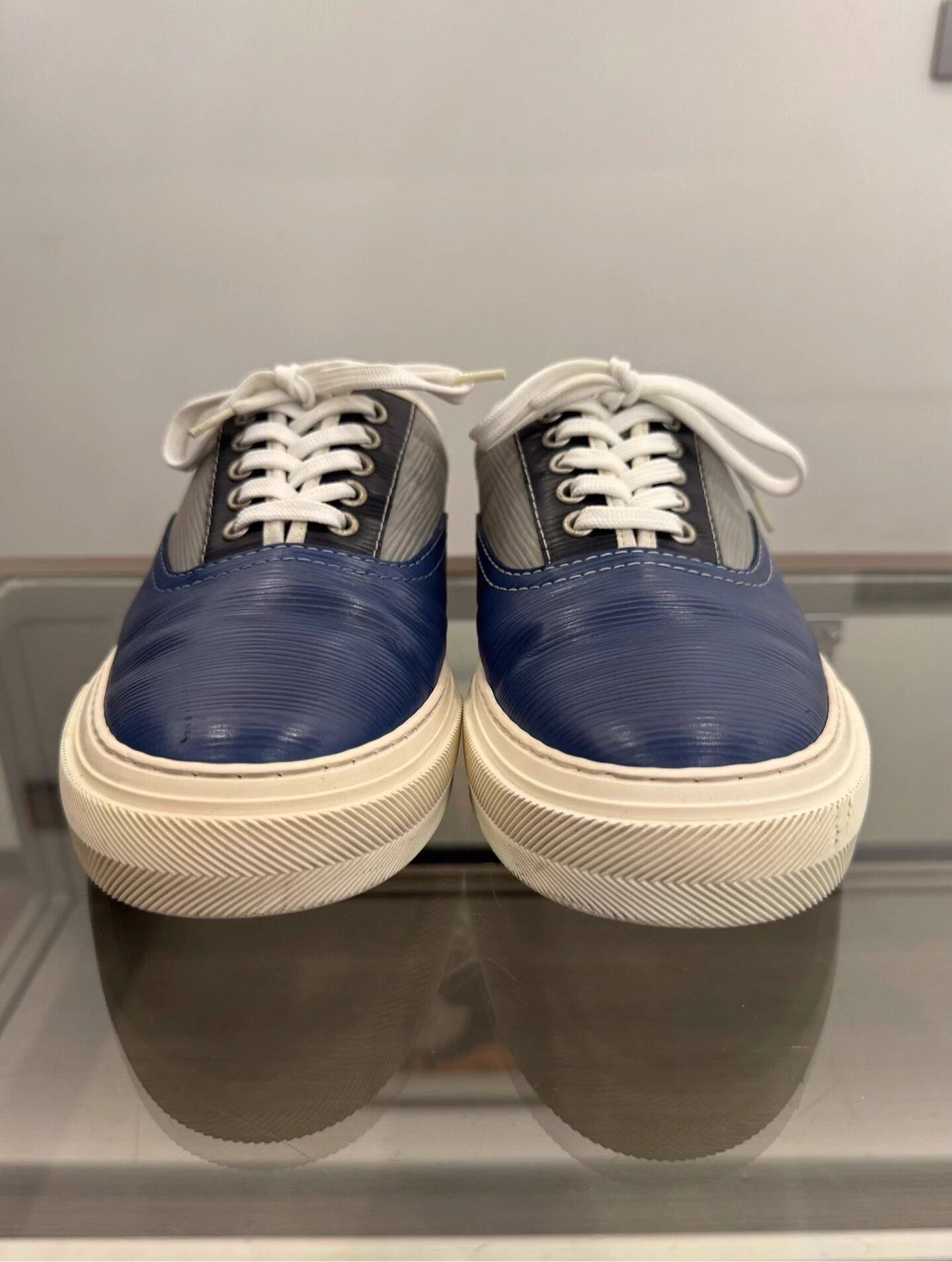 Louis Vuitton LV Blue Gray Orange 99 Colorblock Monogram Back Sneaker 40 Size US 7 / EU 40 - 2 Thumbnail