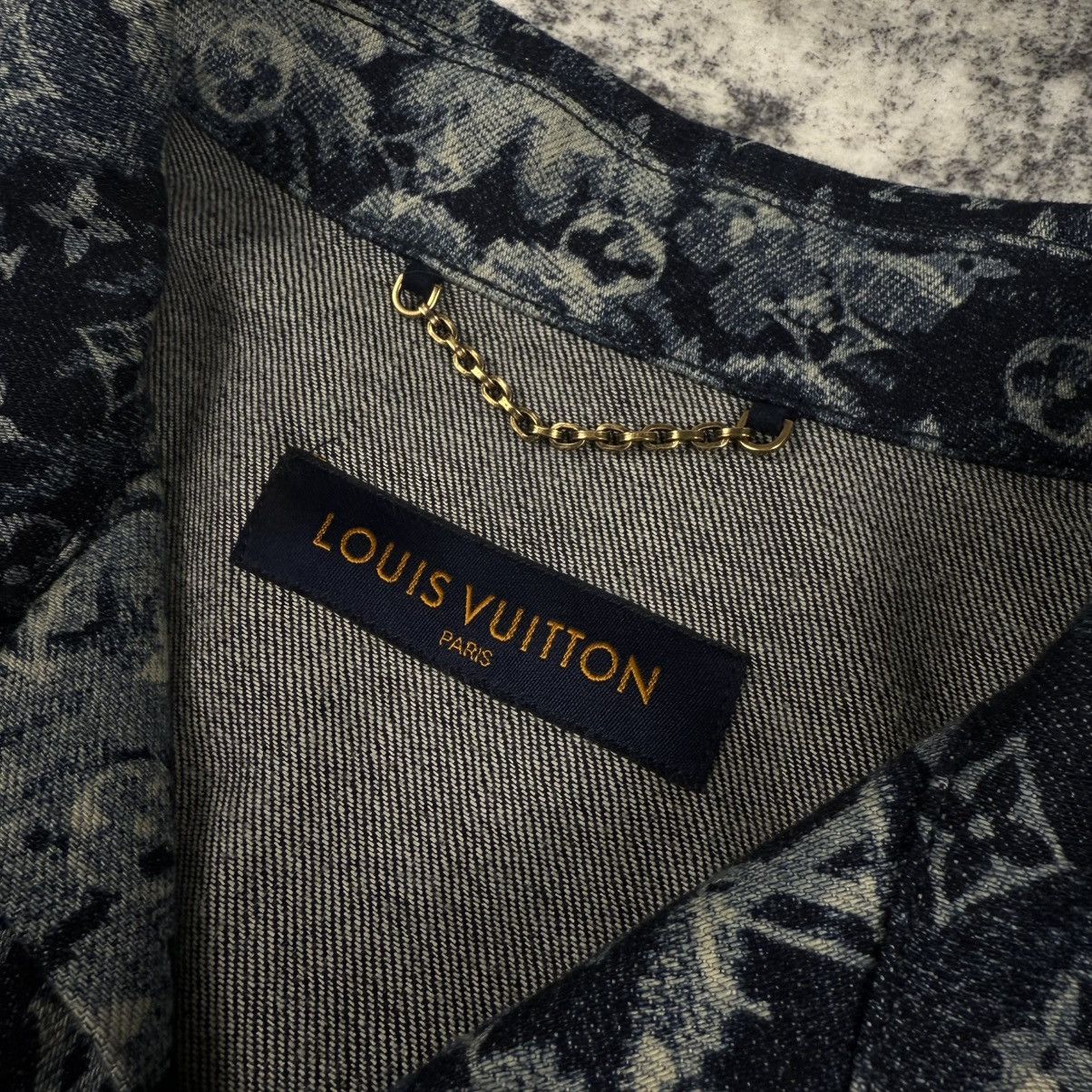 Louis Vuitton Louis Vuitton Tapestry Denim Monogram ‘Blue’ Button Up Shirt Size US XL / EU 56 / 4 - 3 Thumbnail