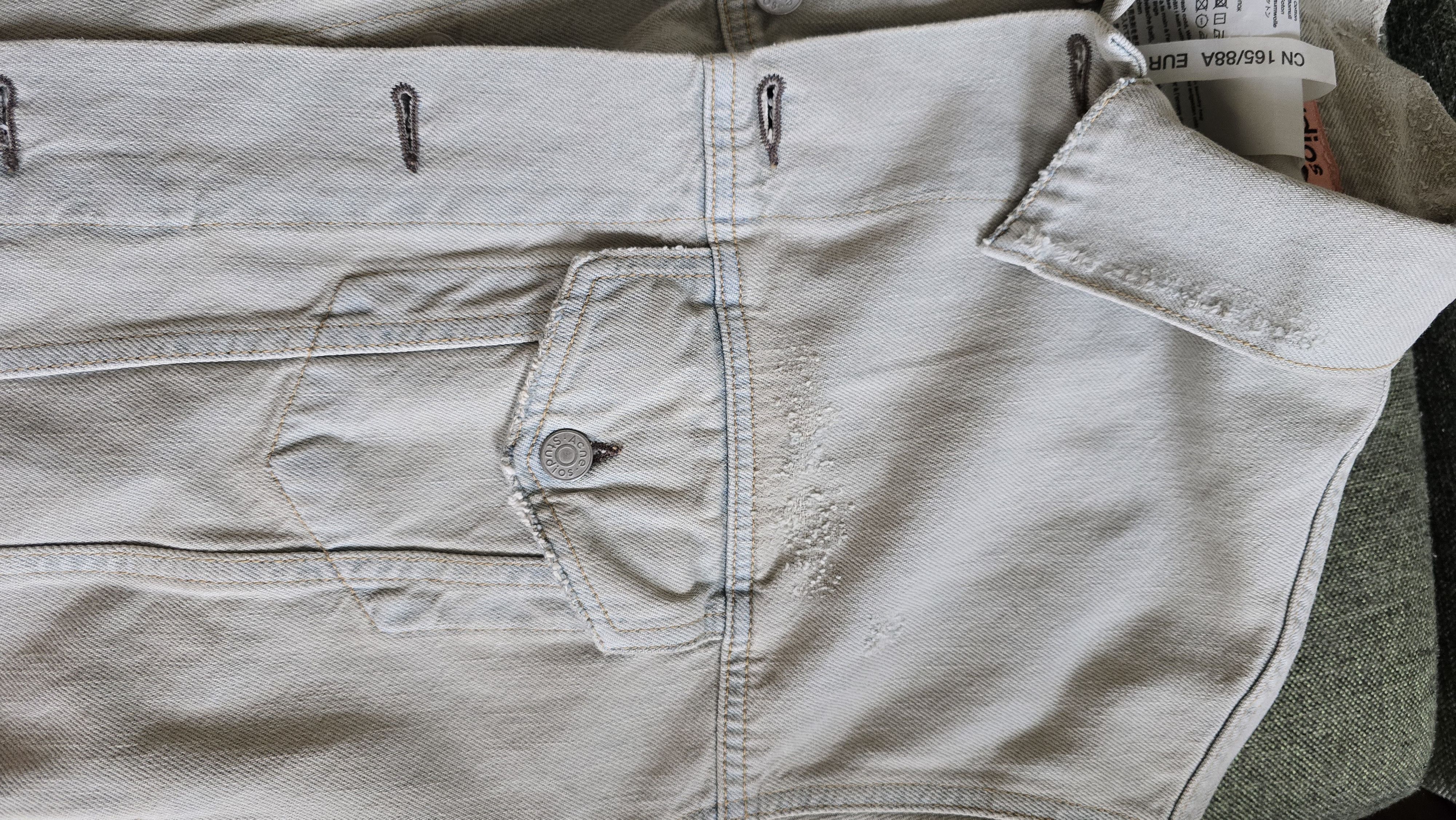 Acne Studios Acne distressed gray denim jacket xxs/xs Size US XS / EU 42 / 0 - 4 Thumbnail