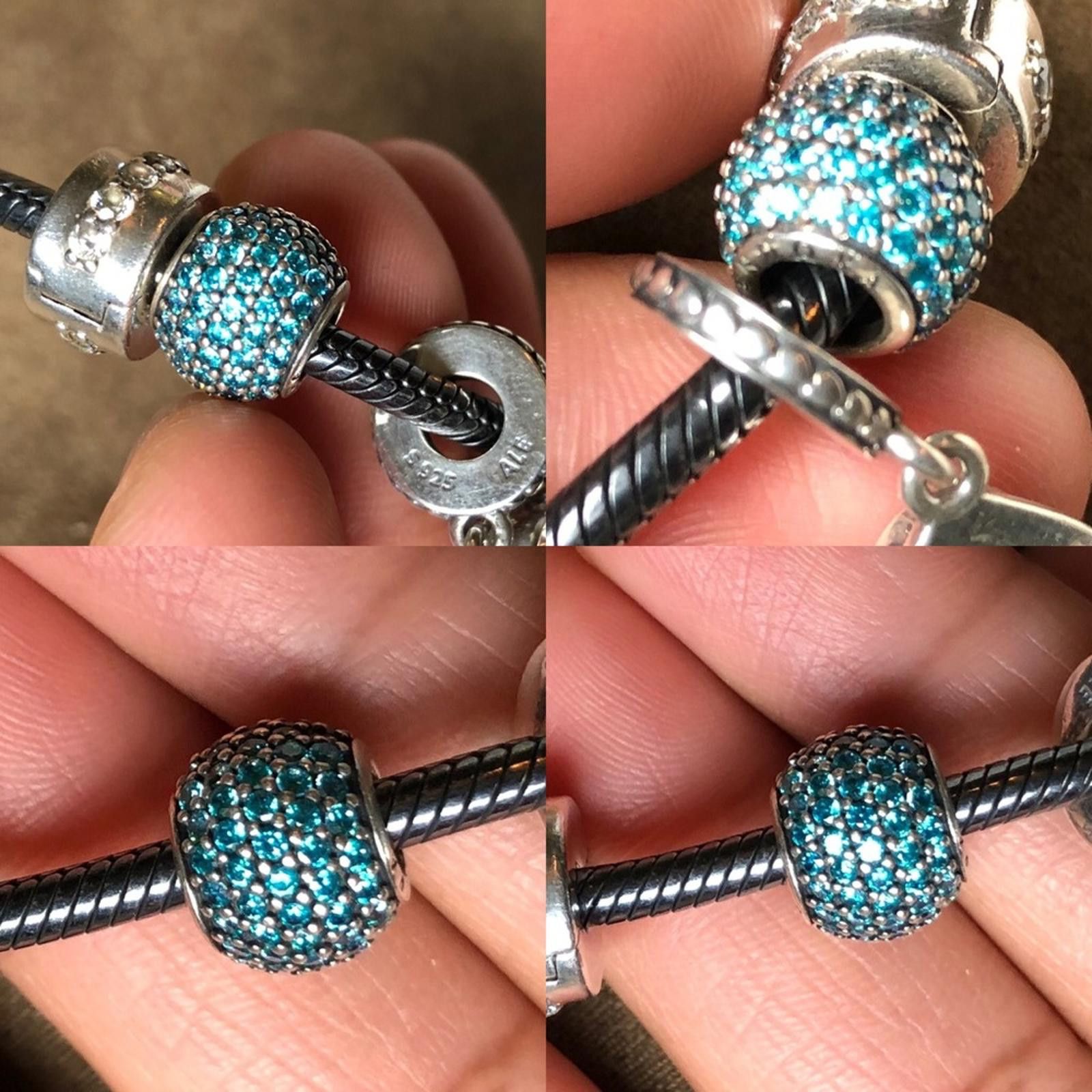 pandora Pandora Oxidized Bracelet with 7 Pandora Charms Size ONE SIZE - 11 Thumbnail