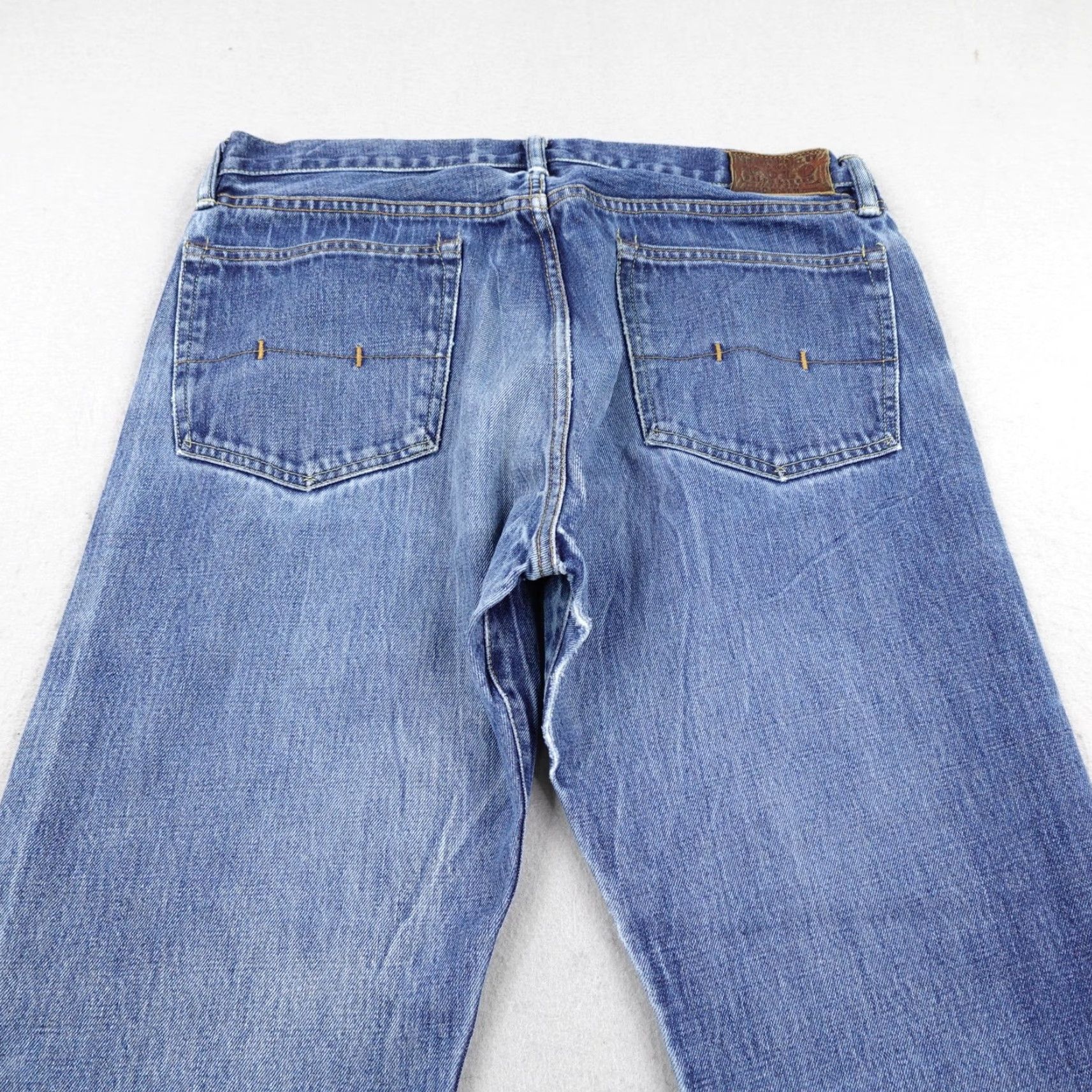 Polo Ralph Lauren Polo Ralph Lauren Jeans Mens 36x32 Blue Denim Straight Classic Fit Distressed 867 Jeans Size US M / EU 48-50 / 2 - 6 Thumbnail