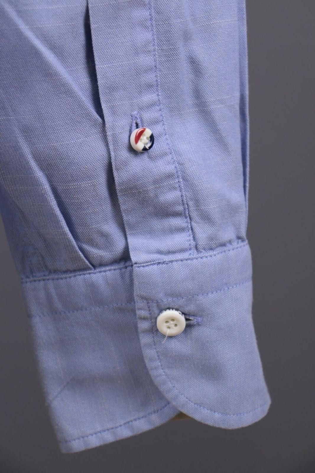 Designer Boggi Milano Blue Flag Long Sleeve Button Down Shirt Size 39 Size US M / EU 48-50 / 2 - 12 Thumbnail