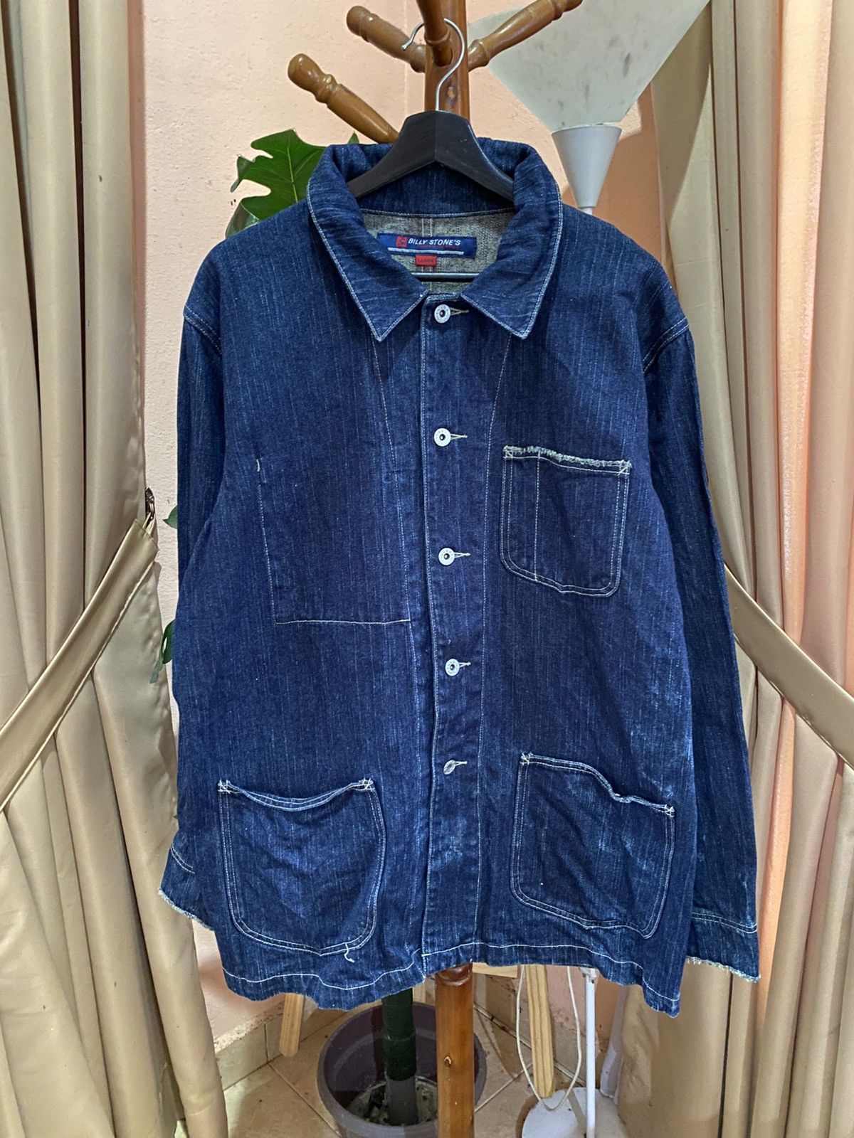 Japanese Brand Billy Stone’s Vintage Workwear Denim Jacket – Indigo Blue Size US XL / EU 56 / 4 - 3 Thumbnail