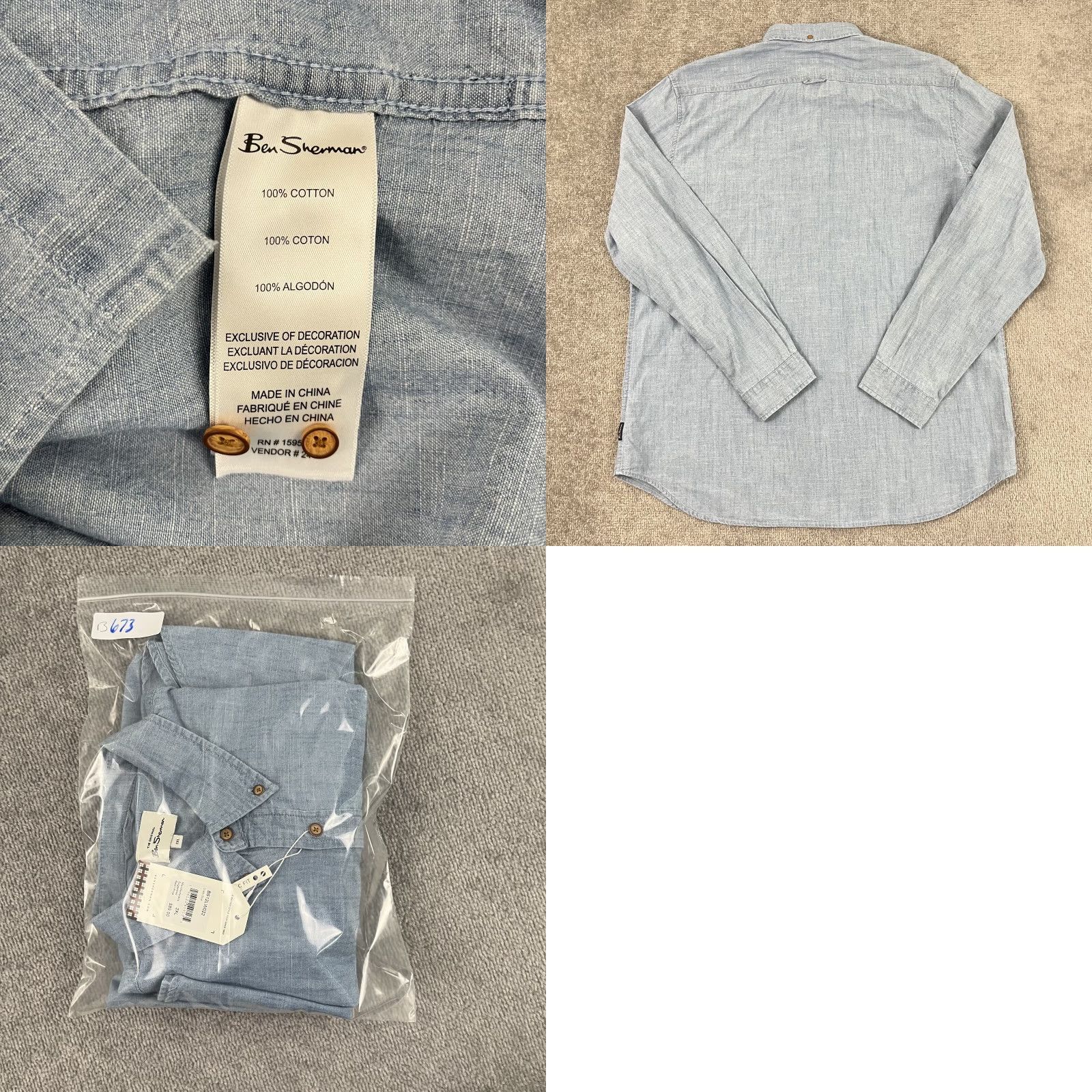 Ben Sherman VINTAGE Ben Sherman Shirt Mens 2XL Adult Blue Chambray Button-Down Casual Preppy Size US XXL / EU 58 / 5 - 8 Thumbnail