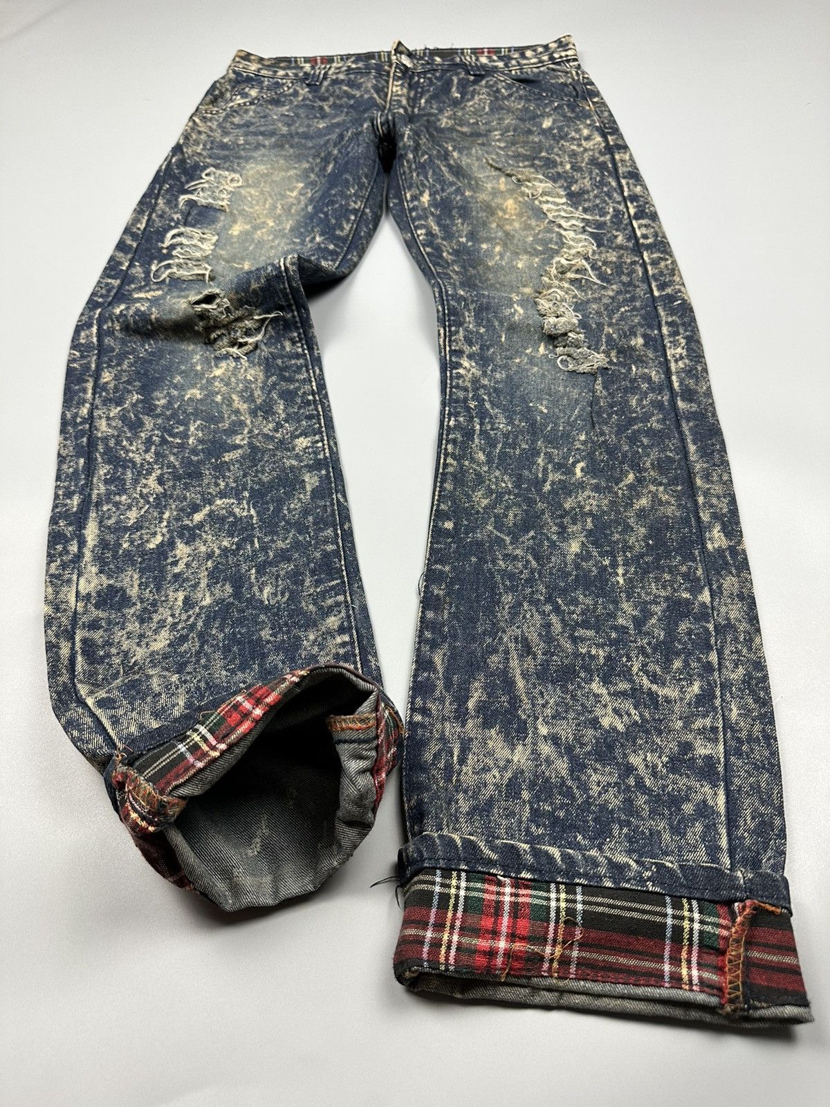 If Six Was Nine × Le Grande Bleu (L.G.B.) Nice Design Distressed Japanese Eevee Acid Washed Jeans Size US 32 / EU 48 - 5 Thumbnail