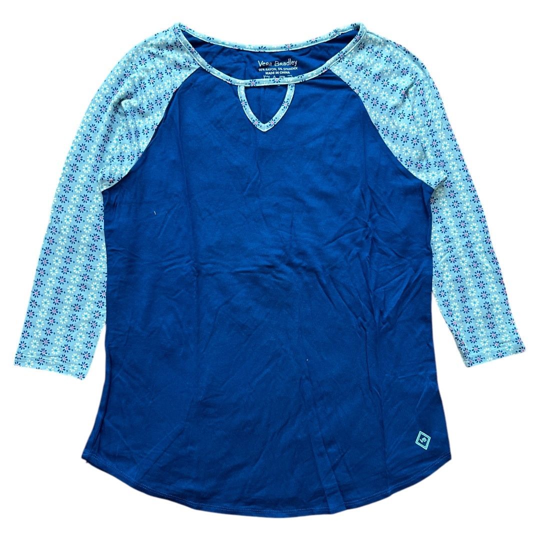 Vera Bradley VERA BRADLEY Blue Daisy Tabitha 3/4 Sleeves Top w/ Tag, S Size S / US 4 / IT 40 - 1 Thumbnail