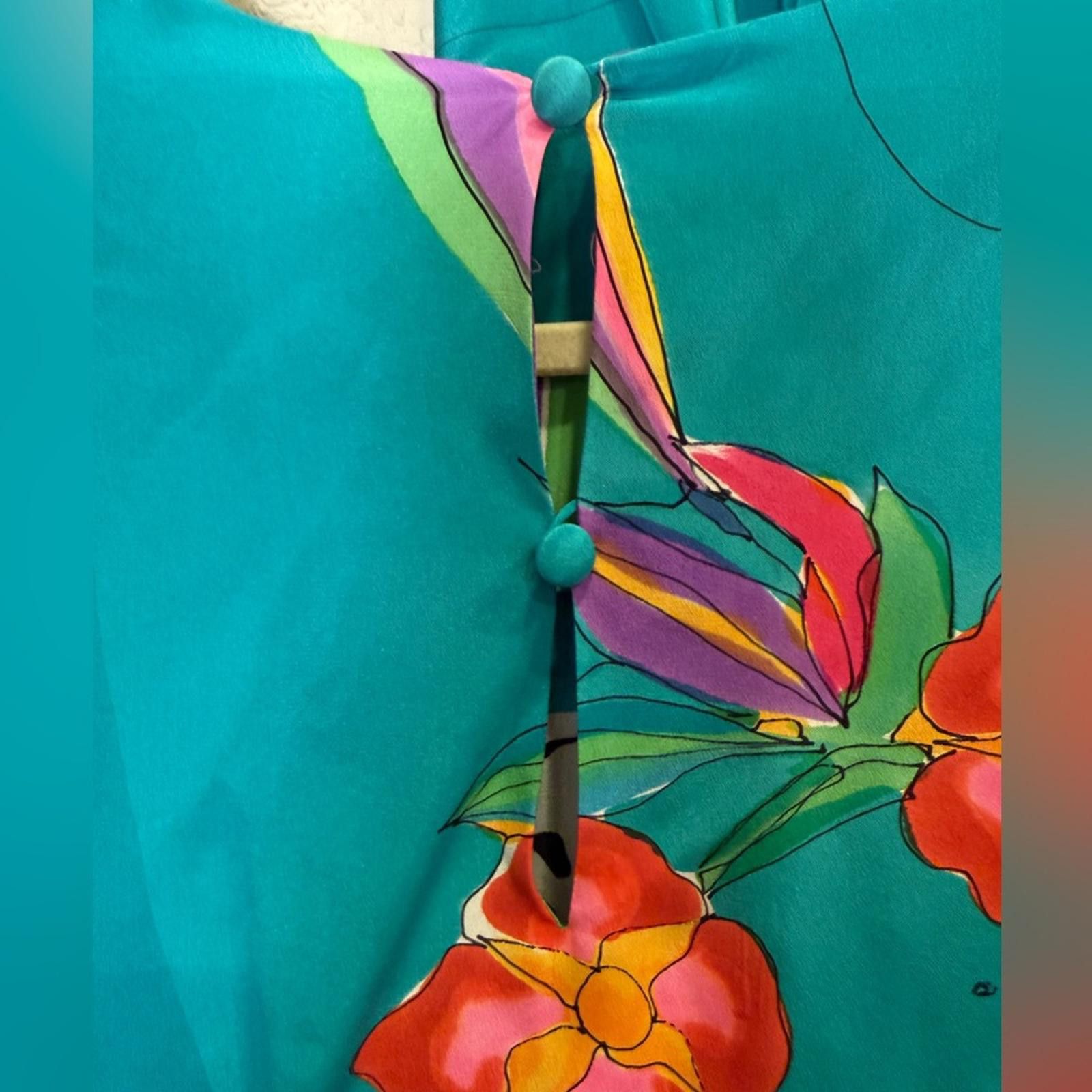 Other Yolanda Lorente Vintage Art to Wear Silk Midi Dress sz L Size L / US 10 / IT 46 - 8 Thumbnail