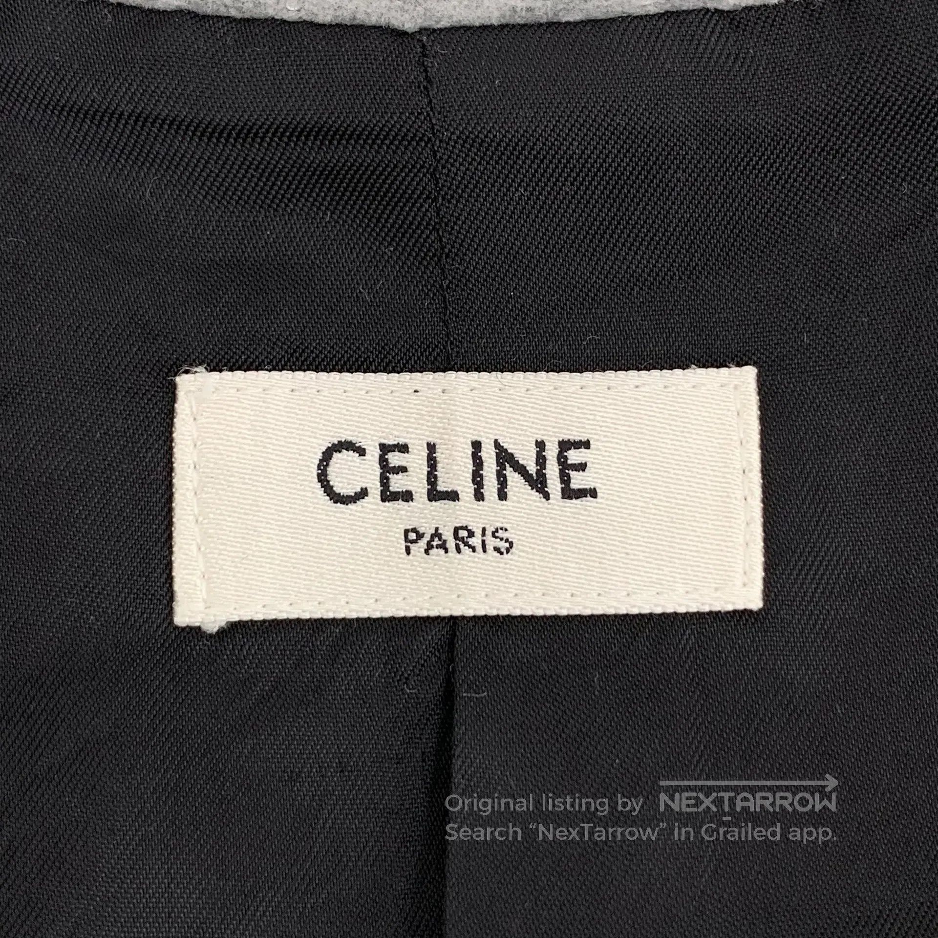 Celine Celine Grey Triumph embroidery wool stand collar zip long- Size US XXL / EU 58 / 5 - 6 Thumbnail