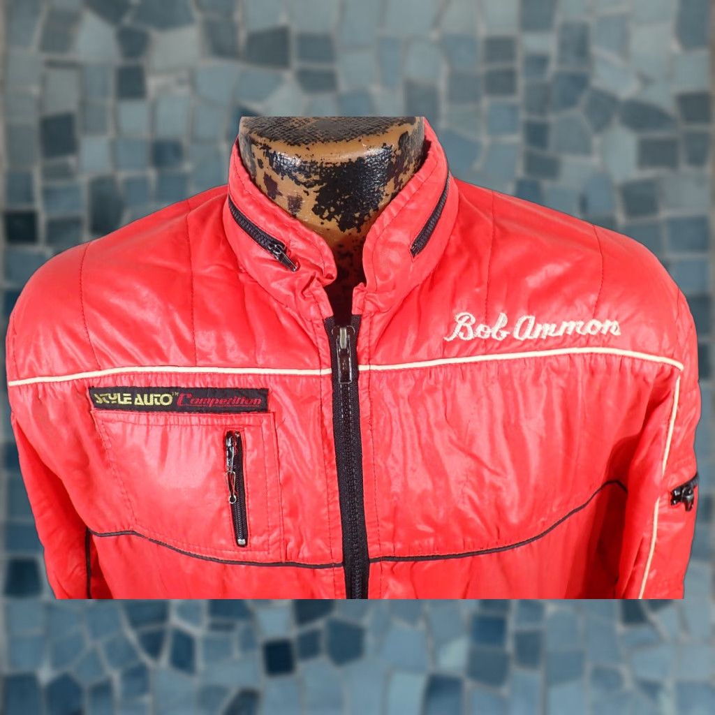 Vintage VINTAGE 70s Style Auto Competition Racing Satin Jacket Windbreaker 1 World Champion Red Large Men's Size US L / EU 52-54 / 3 - 1 Thumbnail