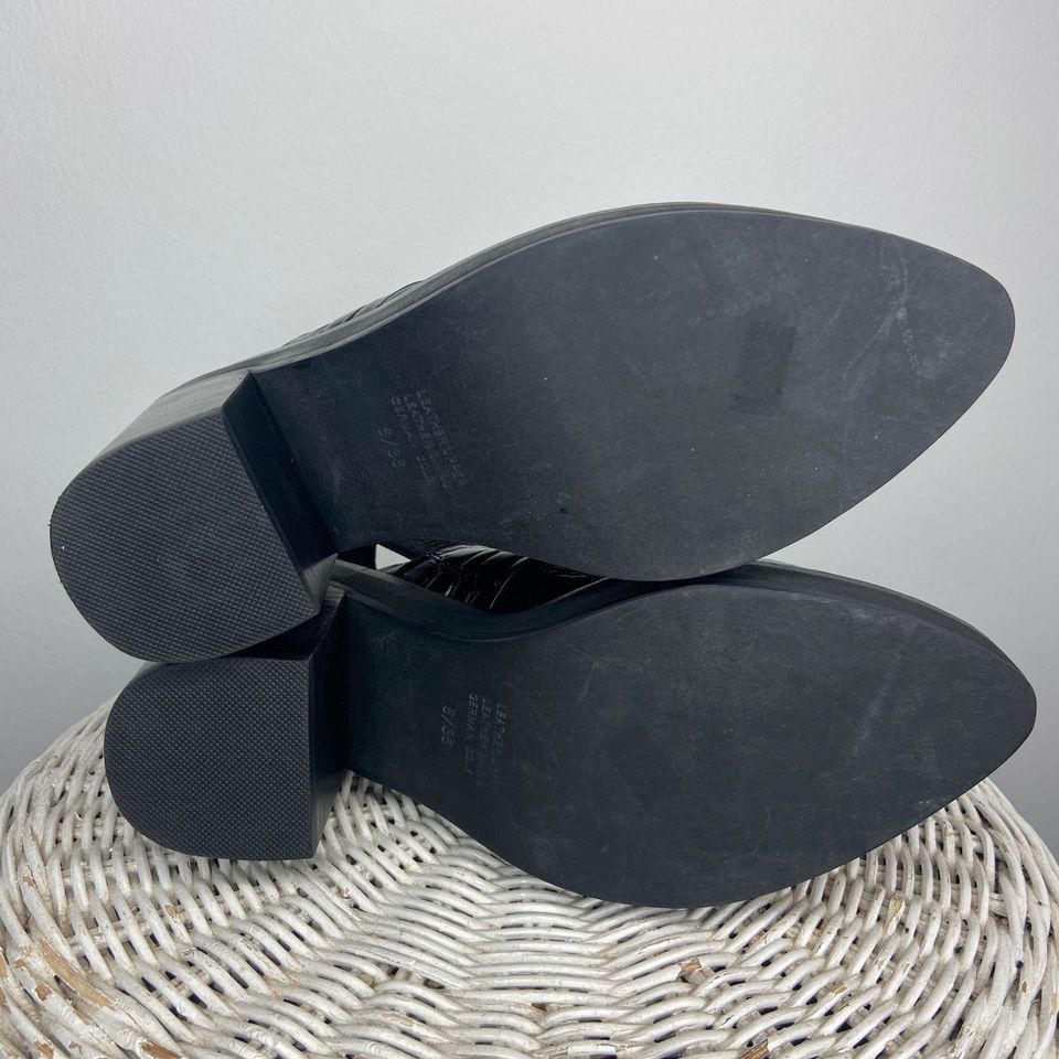 INTENTIONALLY BLANK Intentionally Blank Moonbeam Embossed Strap Heel Mules Size US 6 / IT 36 - 7 Thumbnail