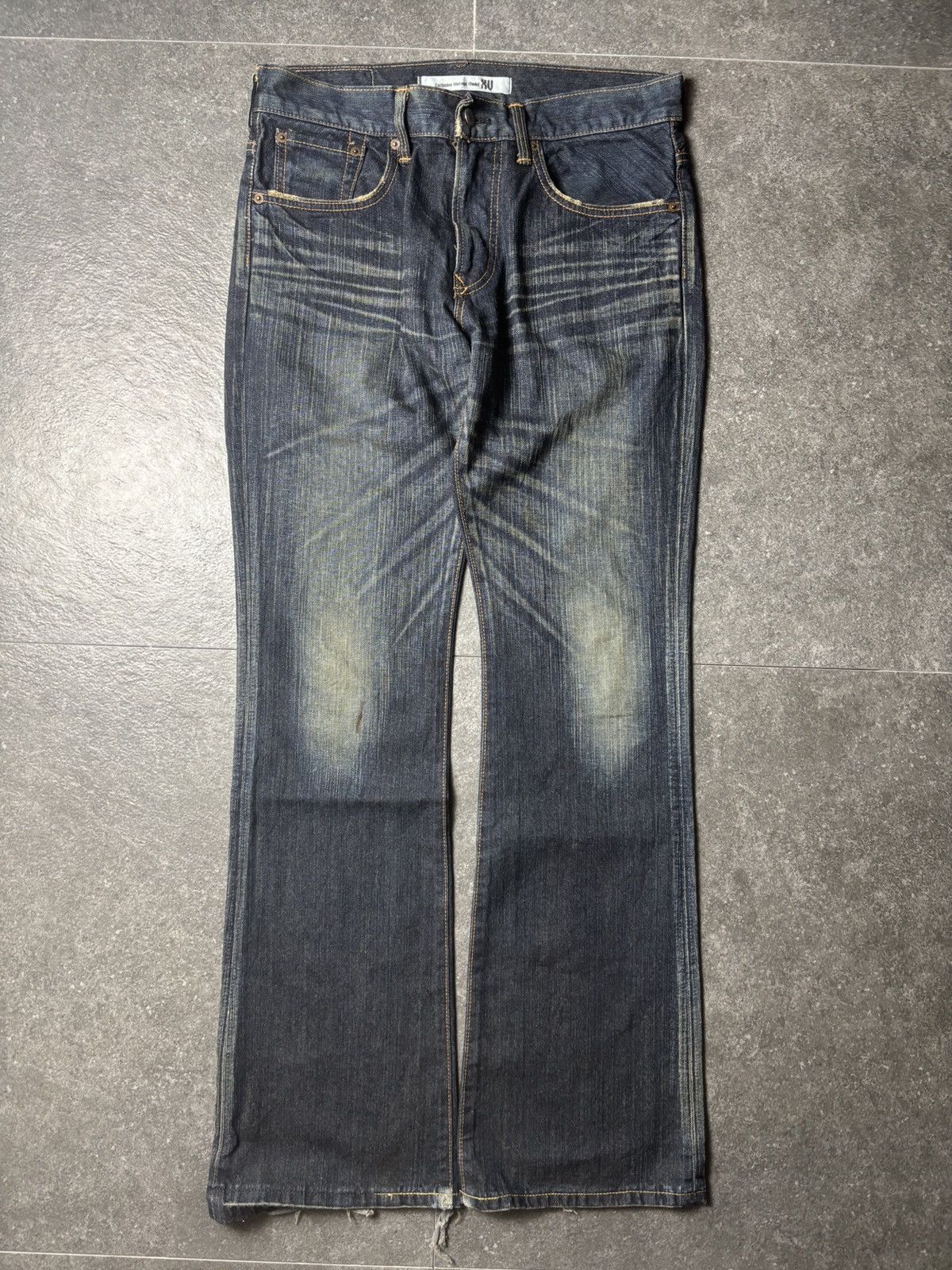 Edwin 2000s Edwin Japan Claw Marks Distressed Bootcut Jeans Size US 31 - 2 Thumbnail