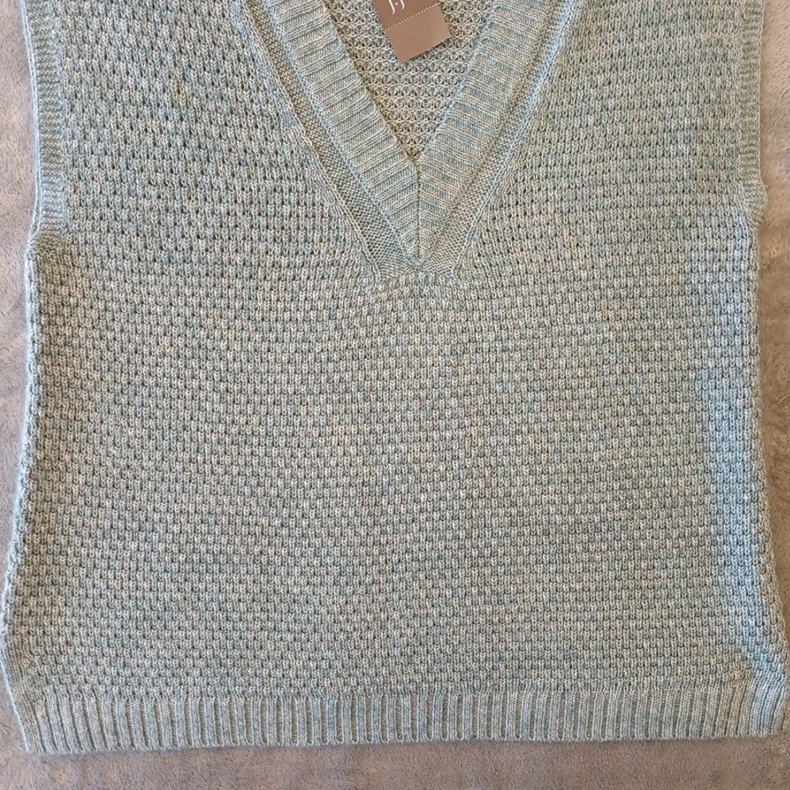 J. Jill J. Jill Sweater Vest Womens Small Blue V-Neck Cotton Blend New Size S / US 4 / IT 40 - 4 Thumbnail