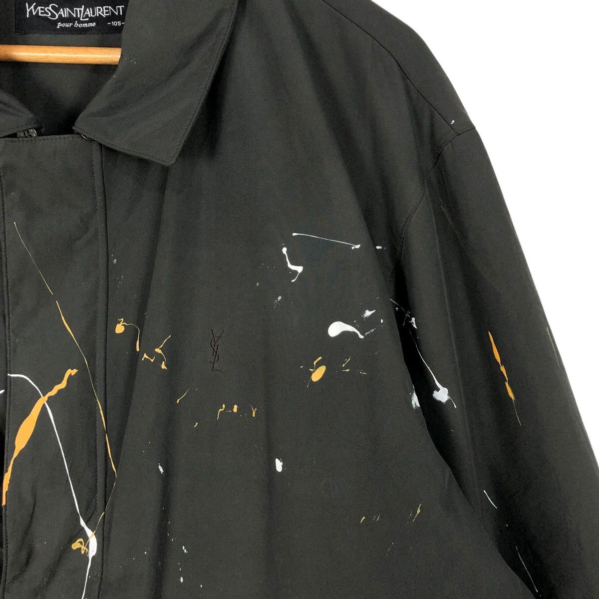 Yves Saint Laurent Yves Saint Laurent Pour Homme Big Logo Paint Splatter Parka Size US L / EU 52-54 / 3 - 7 Thumbnail