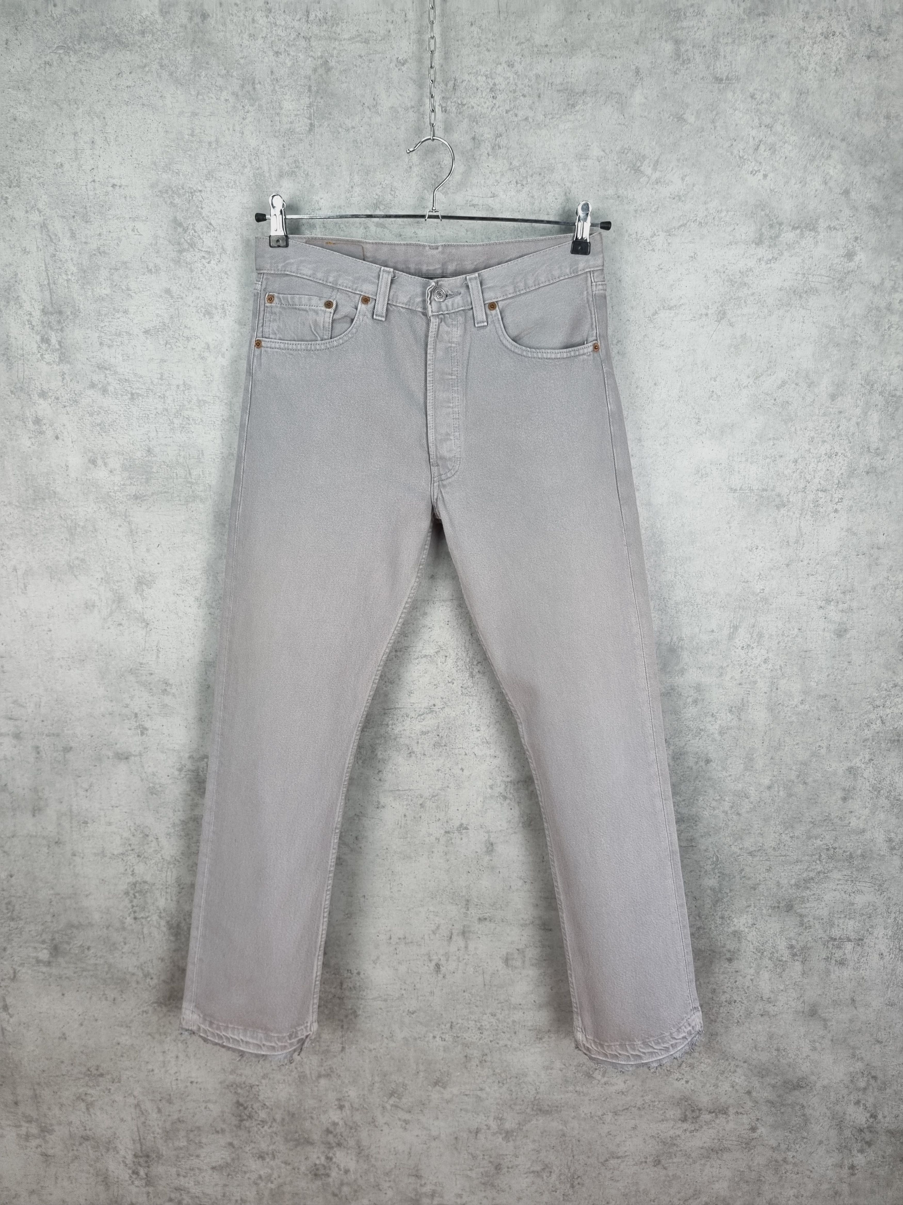 Levi's × Levi's Vintage Clothing 90s Levi's 501 Gray Denim Buttons Flies Jeans Size US 31 - 3 Thumbnail
