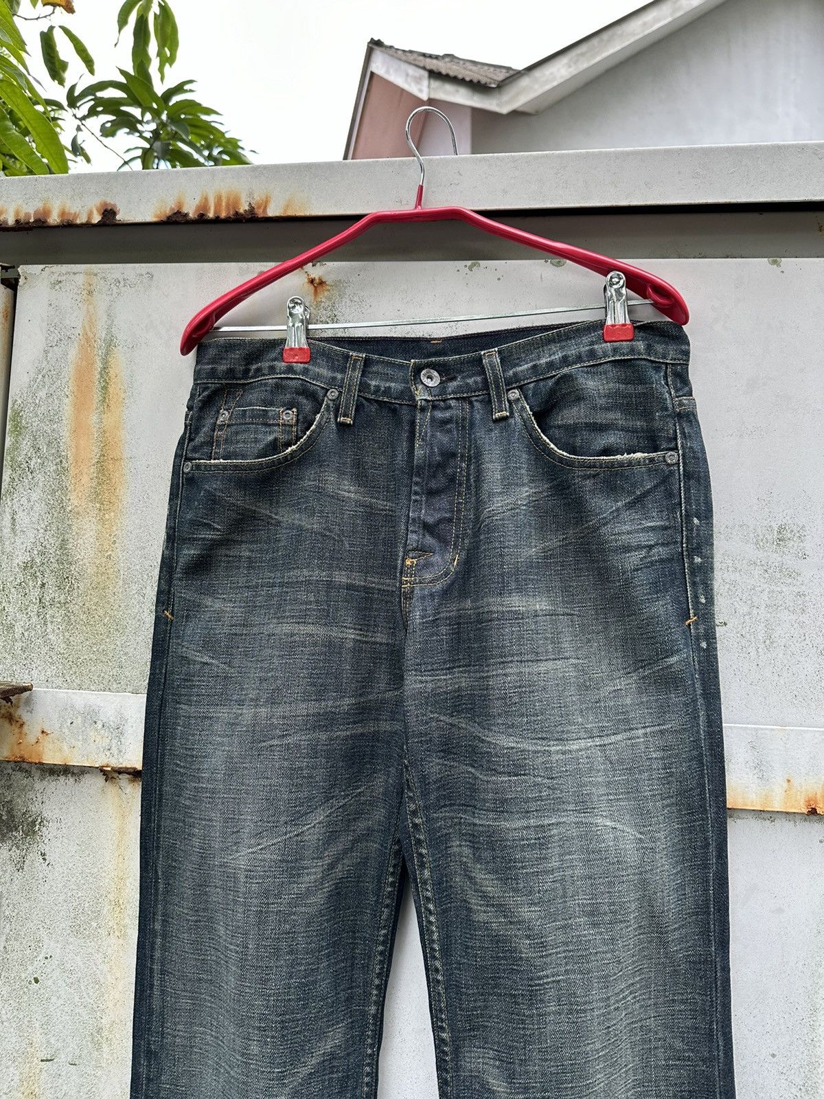 Salvage 👹Vintage Selvedge Bootcut Jeans Made In USA Size US 30 / EU 46 - 9 Thumbnail