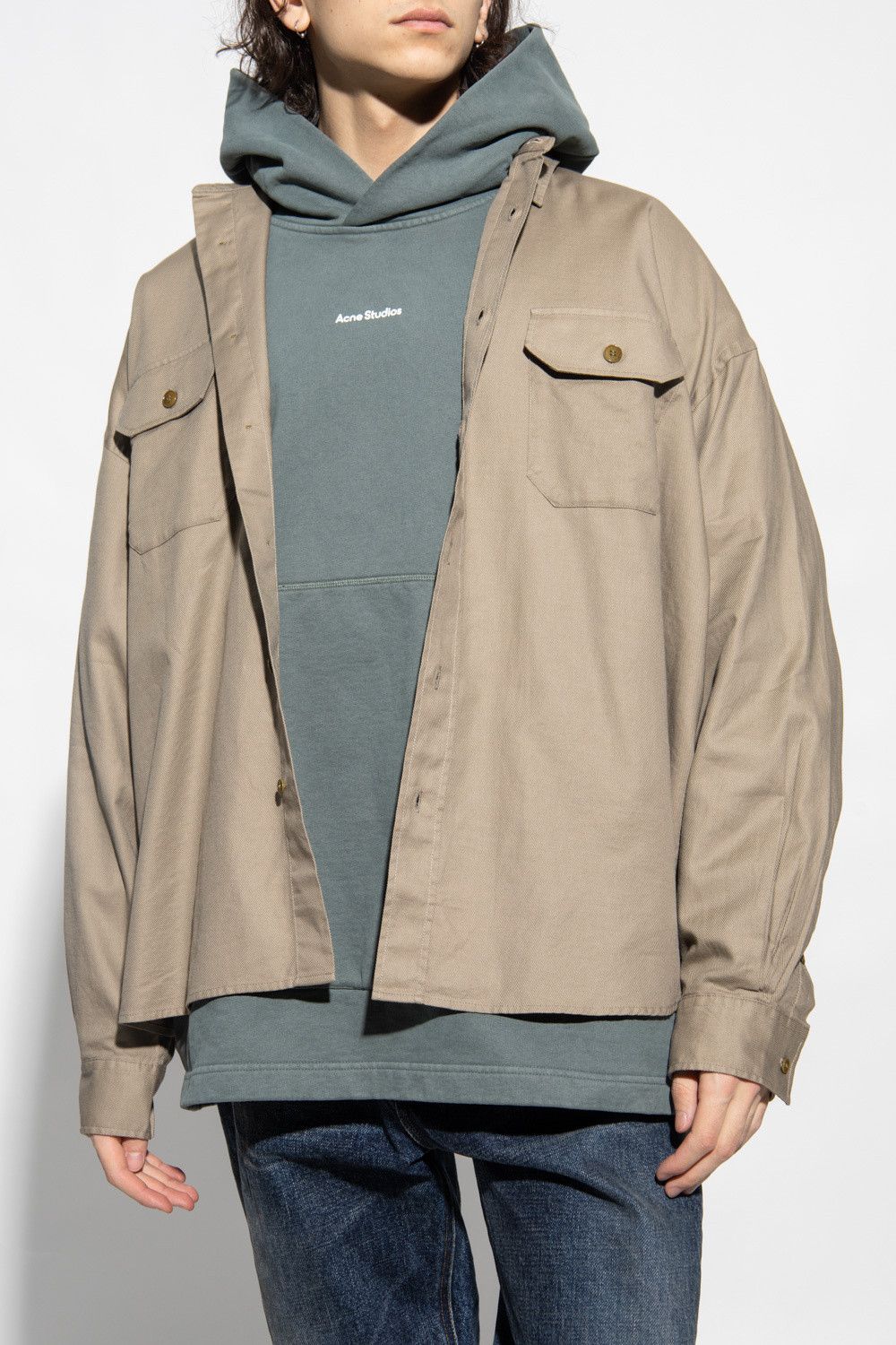 image of Ss23 Acne Studios Beige Oversize Shirt 52, Men's (Size Large)