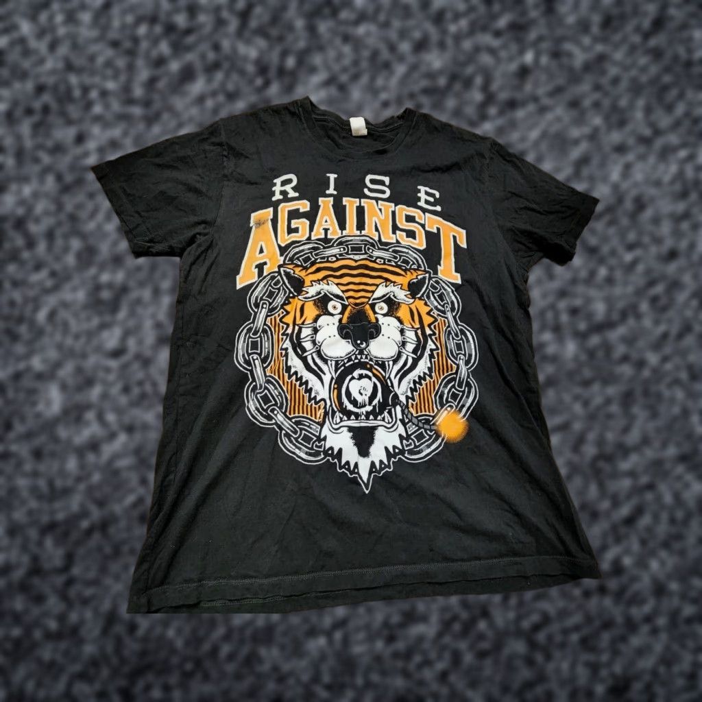 Vintage Rise Against Tiger T-shirt Punk Rock Band Tee Shirt Mens L Black 100% Cotton Short Sleeve Crew Neck Music Startee Apparel Size US L / EU 52-54 / 3 - 1 Thumbnail