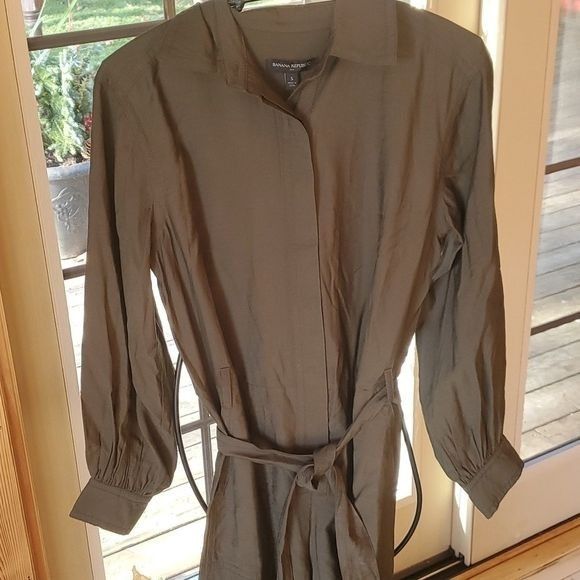 Banana Republic Banana Republic Army Green 1pc Belted Sz. S Jumpsuit Size 29" - 4 Thumbnail