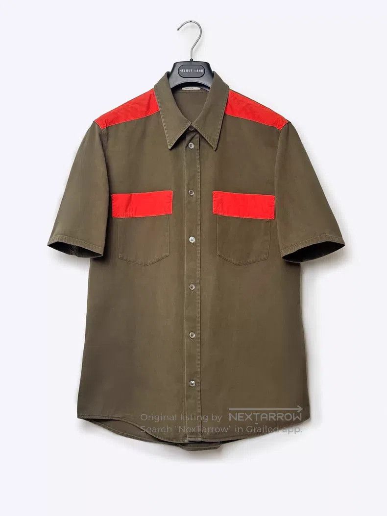 Helmut Lang Helmut Lang Red Striped Short Sleeve Shirt Size US L / EU 52-54 / 3 - 1 Thumbnail