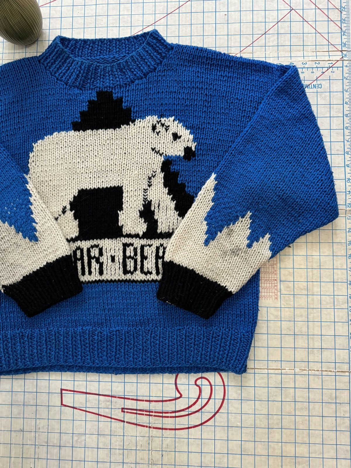 Vintage Vintage 60’s Polar Bear Hand Knit Sweater Fits XL Blue Size US XL / EU 56 / 4 - 5 Thumbnail