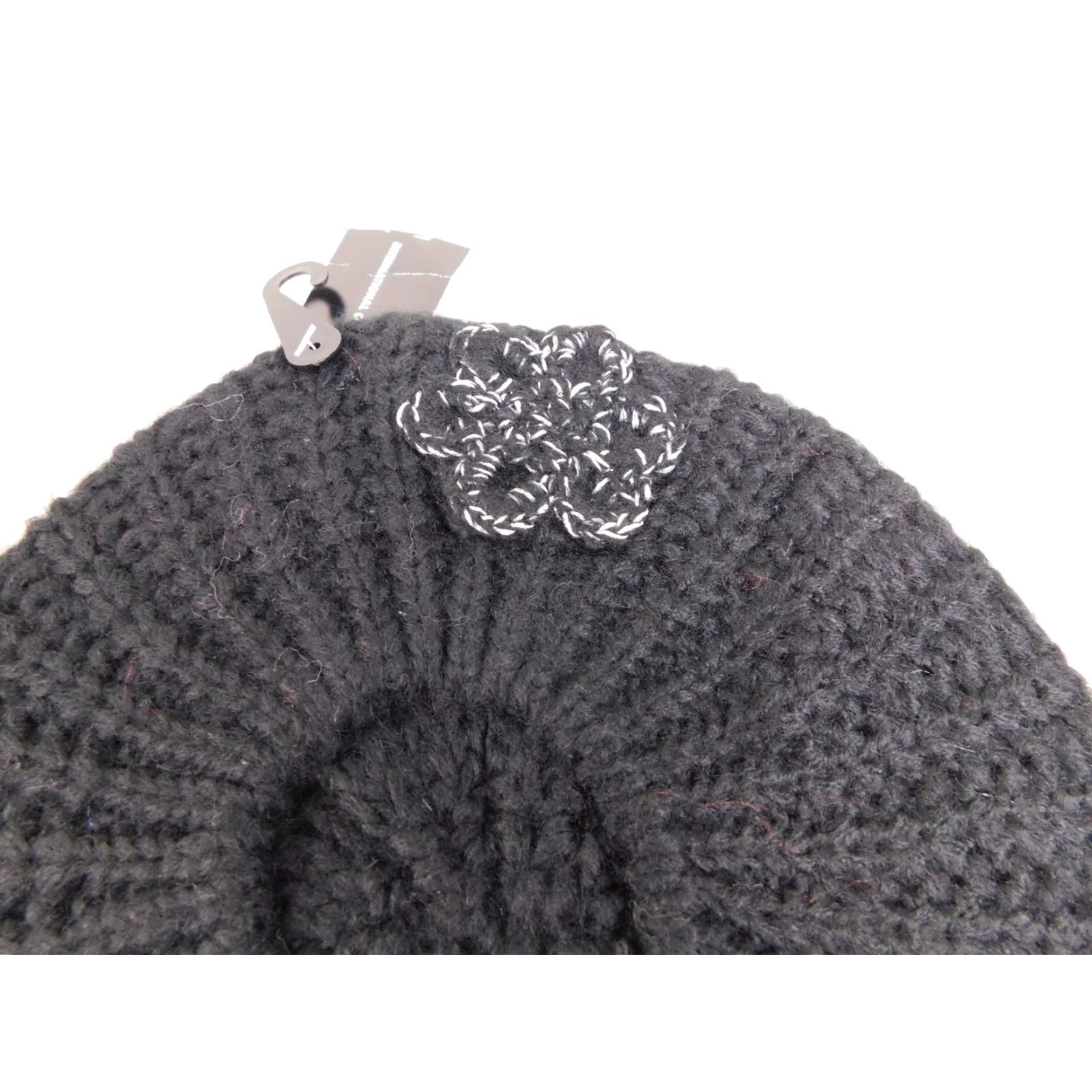 Incu INC Knit Crochet Flower Beret Hat Black One Size Women Beret Knit Acrylic Casual 98% Acrylic 2% Other Fiber INC26196 Black Womens Size ONE SIZE - 5 Thumbnail