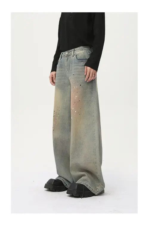 VIBE Street style distressed dirty ink-splashed jeans Size US 32 / EU 48 - 6 Thumbnail