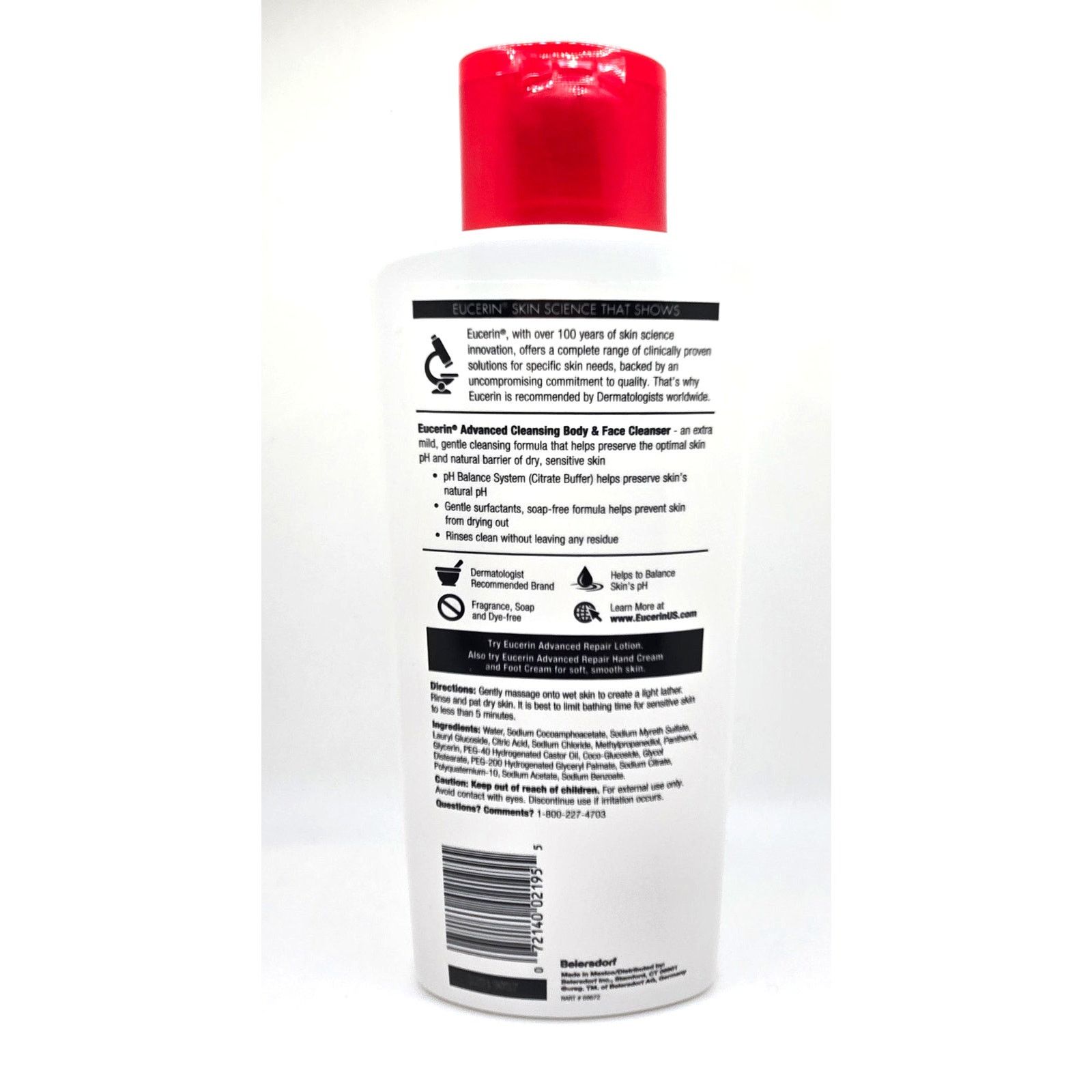 Other New Eucerin Advance Cleansing Body & Face Cleanser 3-pack Size ONE SIZE - 6 Thumbnail
