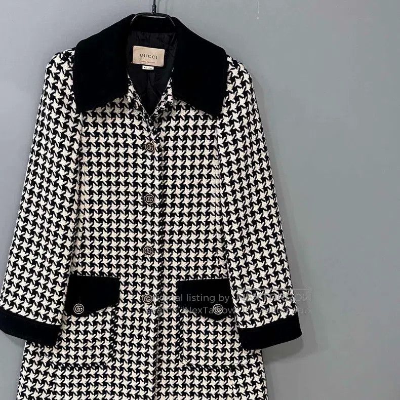 Gucci Gucci Thousand-bird check knitted woollen coat Size XS / US 0-2 / IT 36-38 - 2 Thumbnail