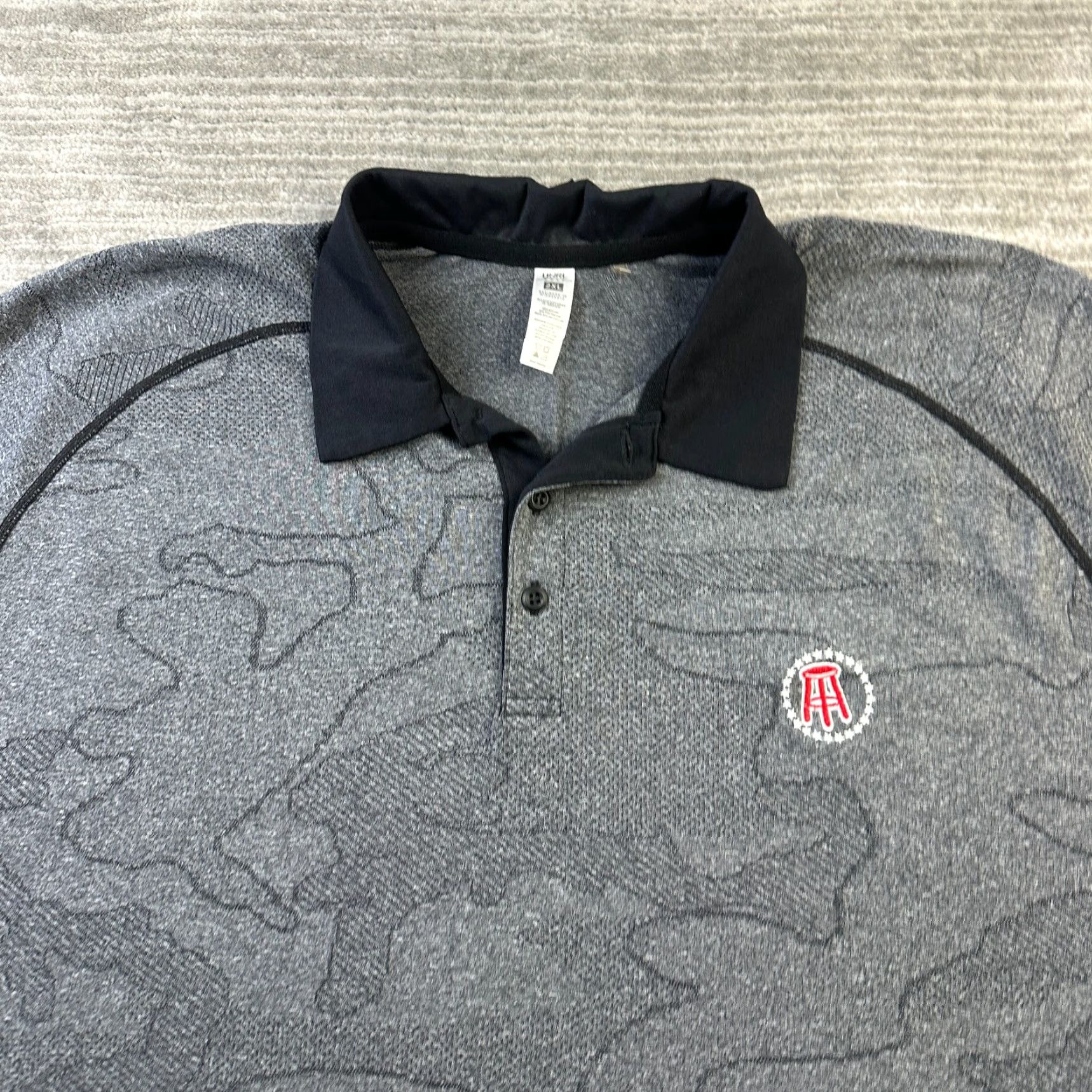 Vintage Barstool UNRL Polo Shirt Mens 2XL Gray Camouflage Short Sleeve Polo Shirt Casual Sports USA Size US XXL / EU 58 / 5 - 3 Thumbnail