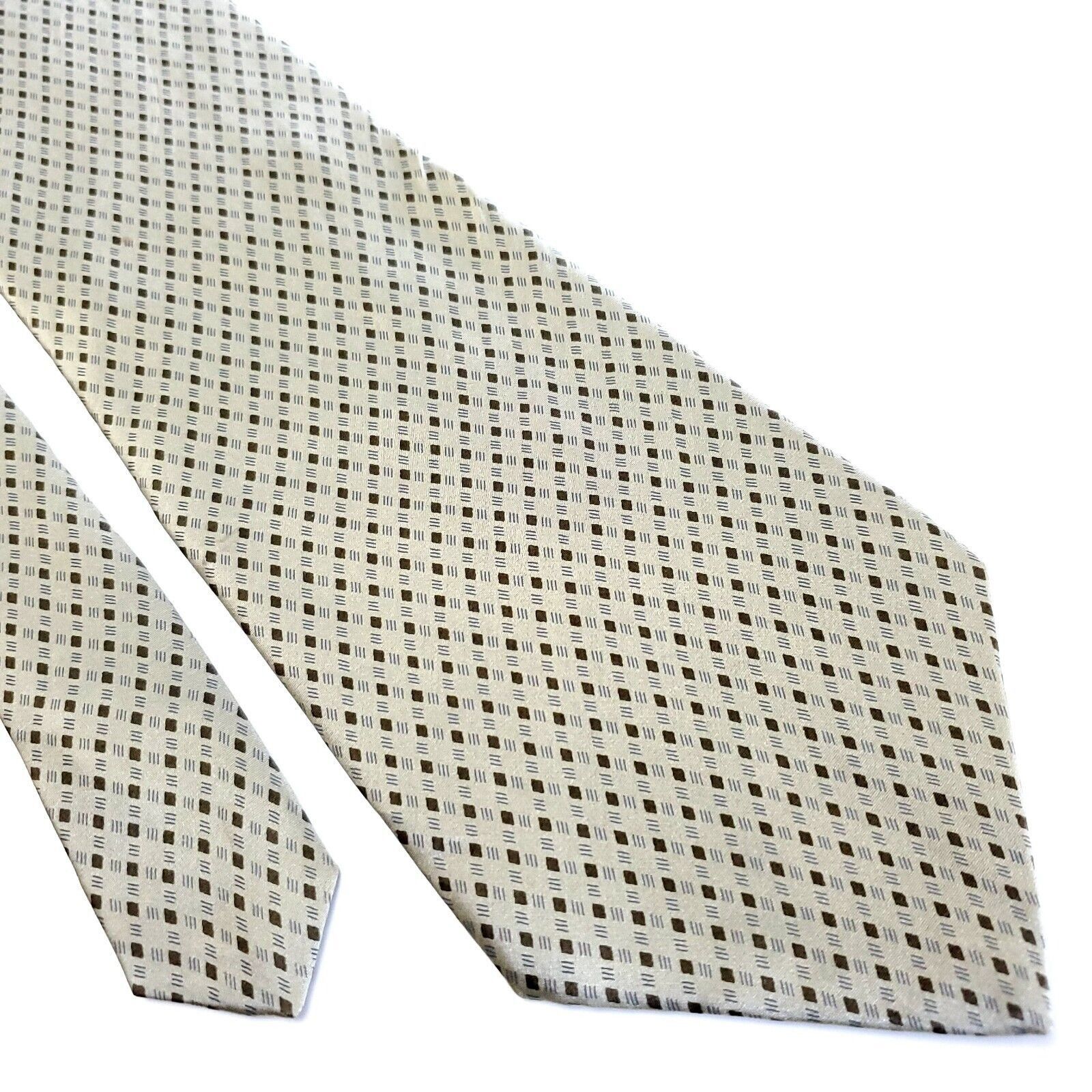 DKNY DKNY Brown Geometric Print Wide Silk Tie Size ONE SIZE - 1 Thumbnail