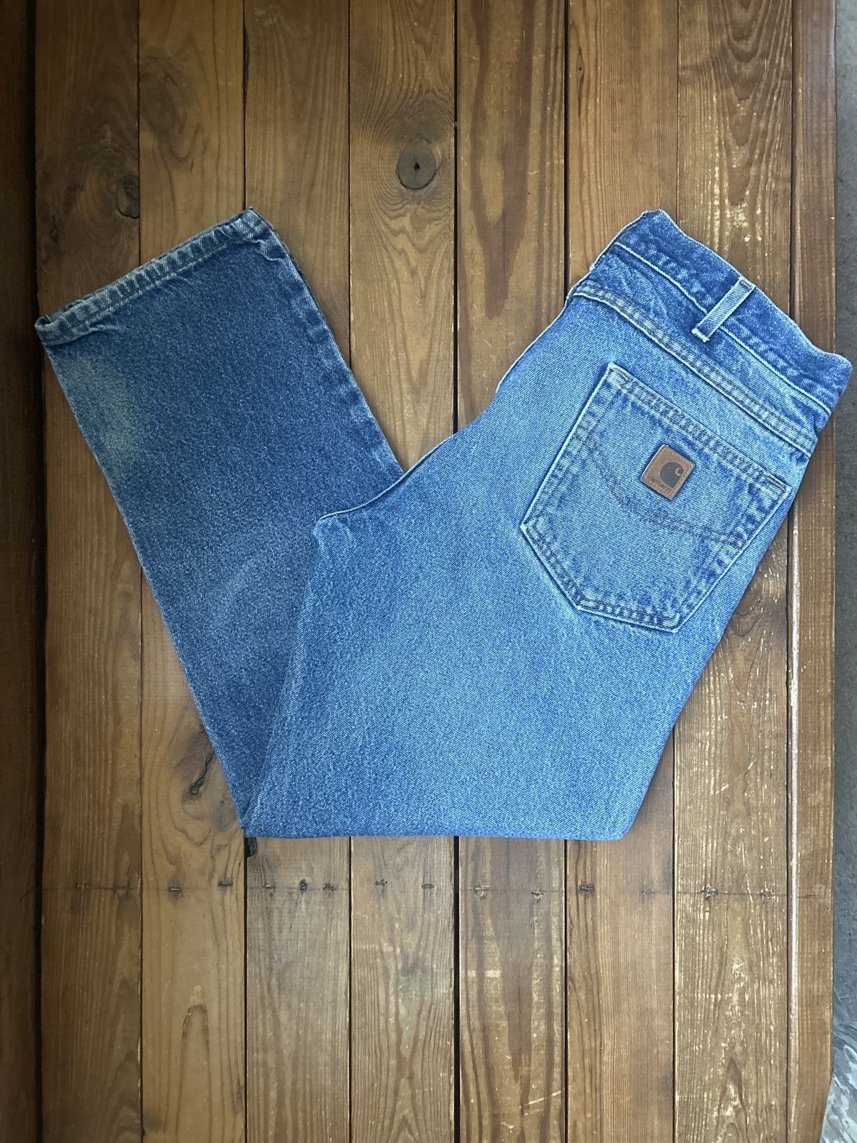 Carhartt × Vintage Vintage 90s Carhartt Medium Wash Denim Blue Jeans Size US 34 / EU 50 - 1 Thumbnail