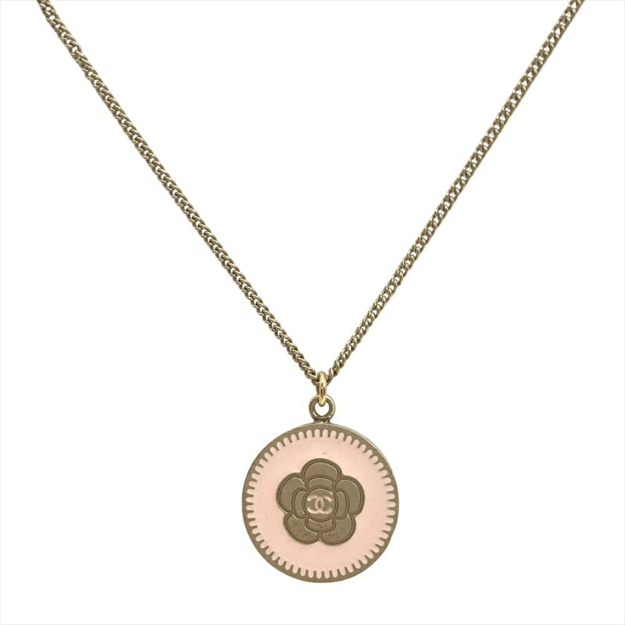 CHANEL Camellia 06P Necklace Metal Pink Coco Mark Women's