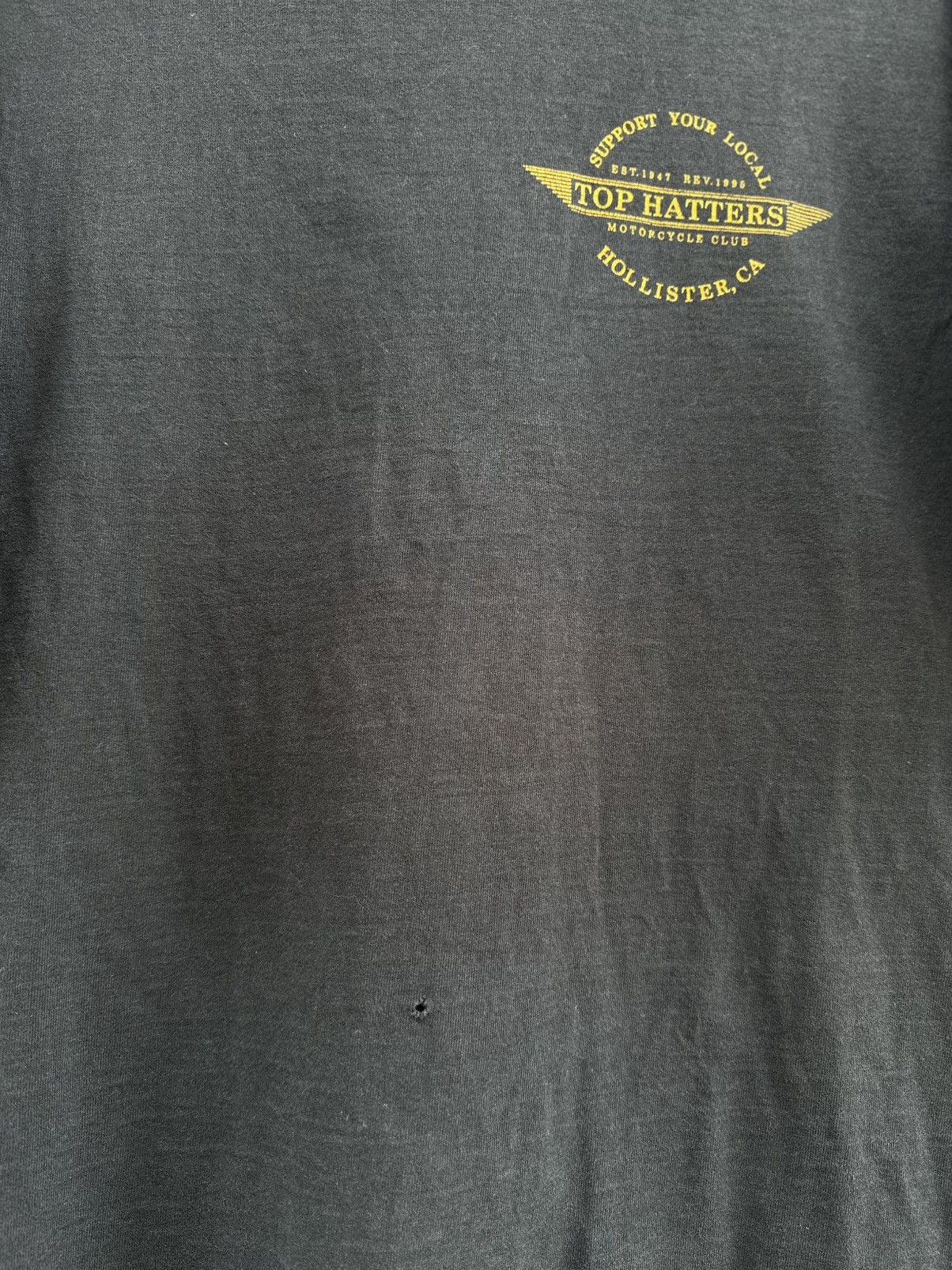 Harley Davidson Thrashed Vintage 90s Top Hatters Motorcyle Club Faded Grunge Size US XL / EU 56 / 4 - 7 Thumbnail