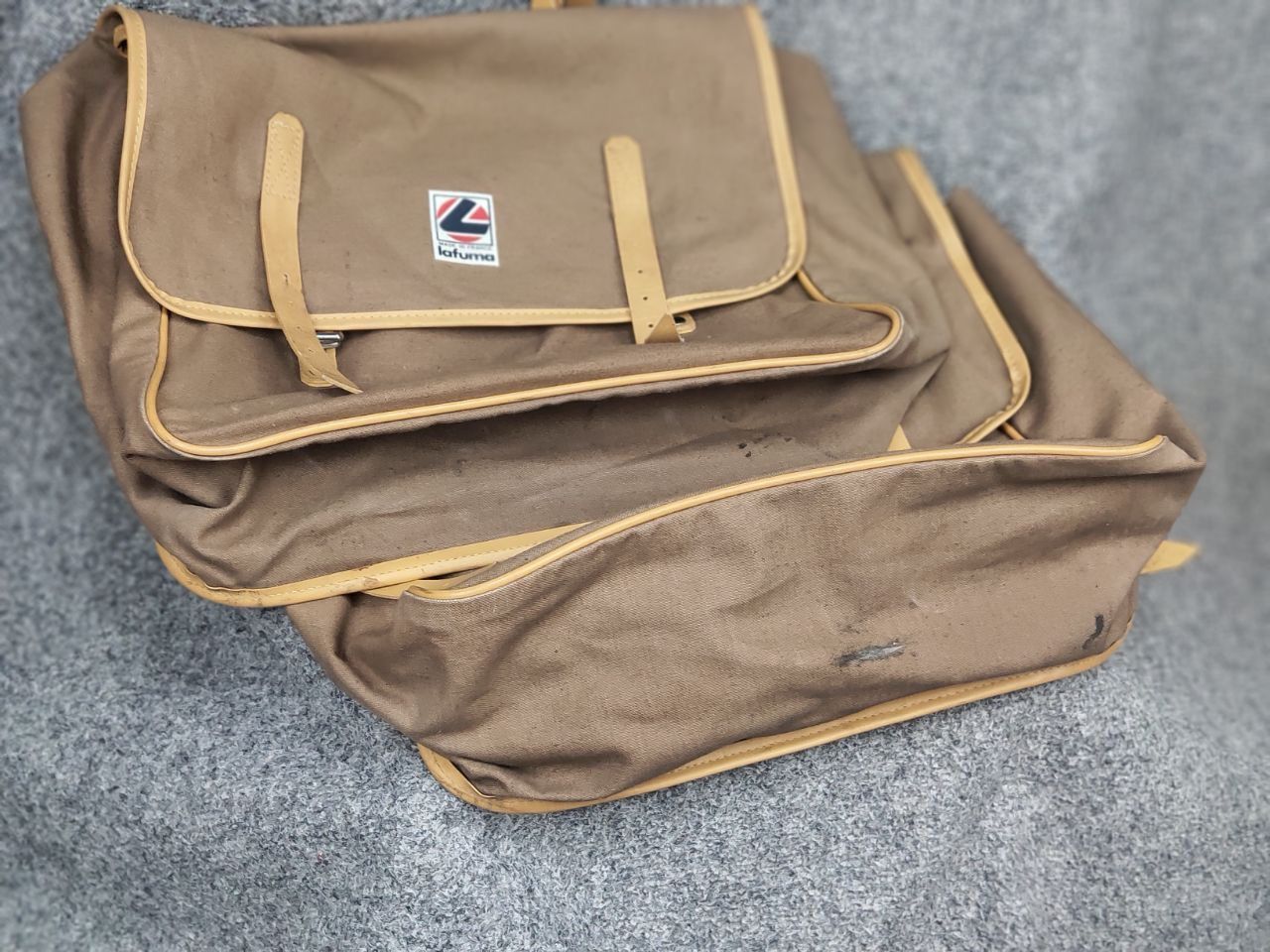 Vintage Vintage 60's Lafuma Two Bicycle Bags in Beige Canvas Bag Size ONE SIZE - 22 Thumbnail
